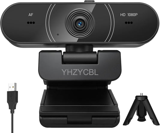 1080p webcam for pc with microphone, Auto Focus, with Privacy Cover