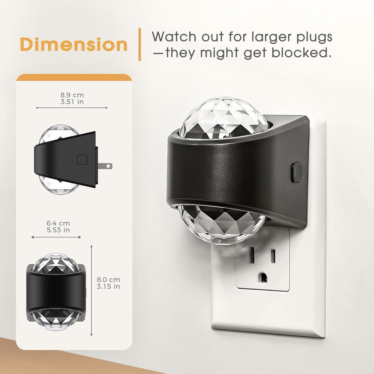 Briignite Night Light Plug into Wall, Projector Night Light Color Changing
