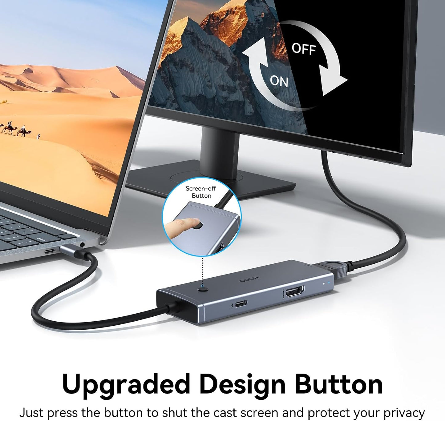 HODO Docking Station to Dual HDMI Monitors USB C to Dual HDMI Adapter 4K | Laptop Docking Station Dual Monitor with 2 HDMI PD 3 USB Port Compatible for HP Elitebook Dell XPS 13 15 etc