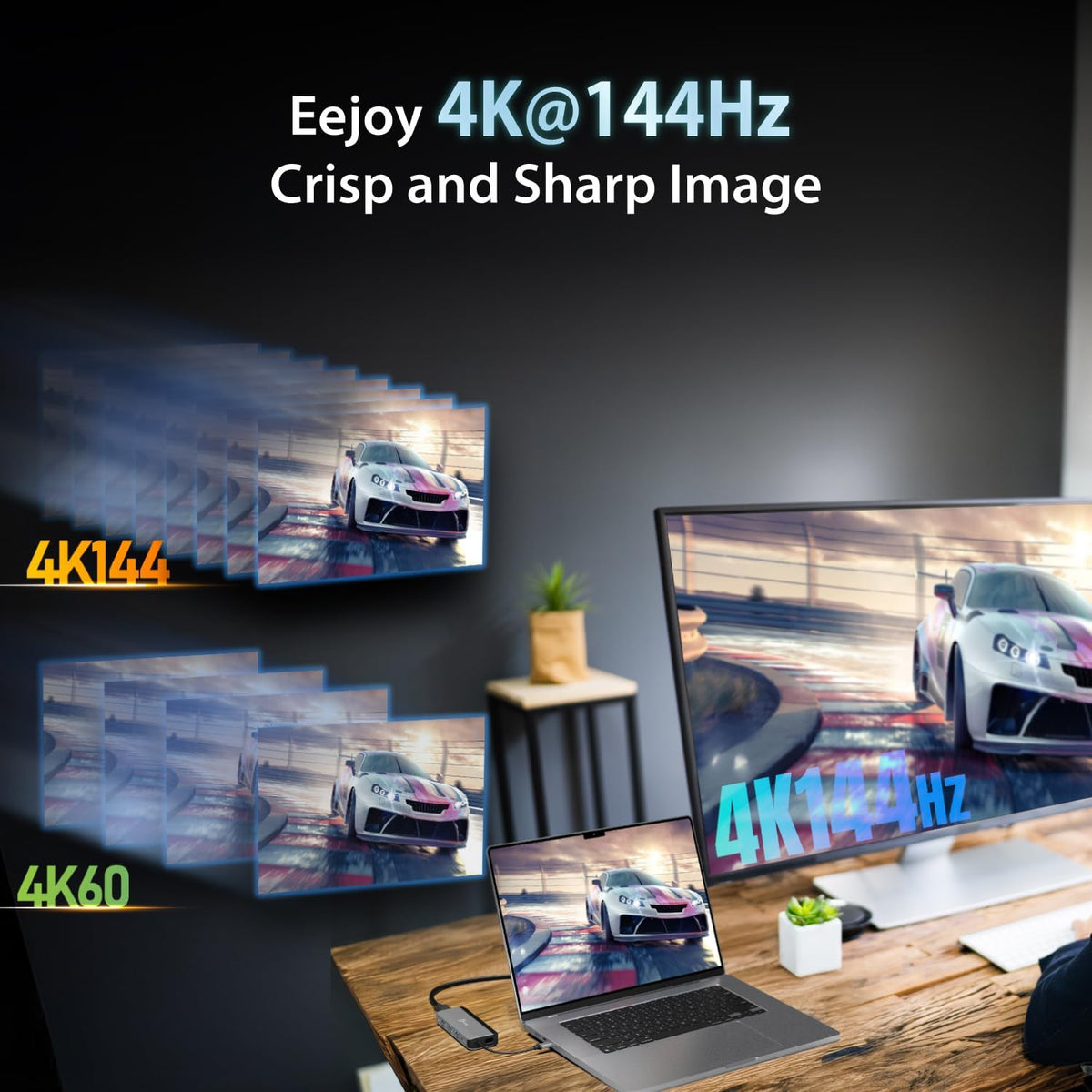 j5create USB-C Hub 4K@144Hz HDMI with 100W Fast Charge and Flexible Ports