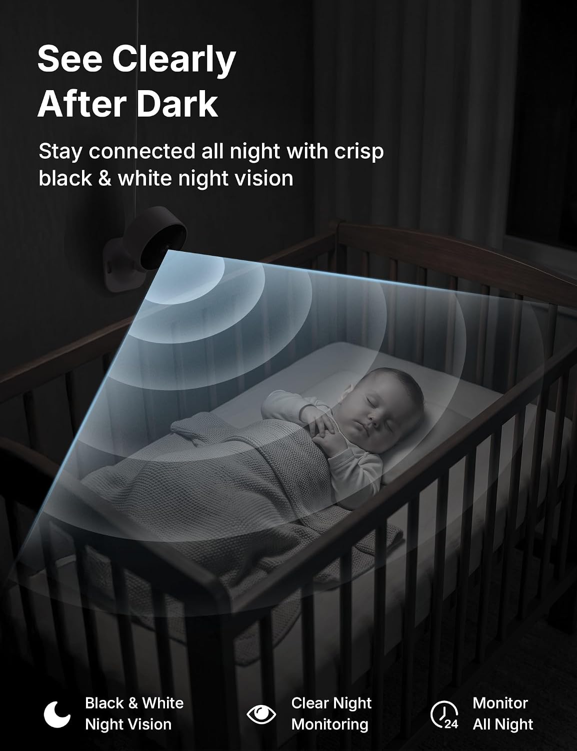 GNCC 2.4GHz Indoor Security Camera for Home, 1080P Baby & Pet Cam, 4-Pack | Baby & Pet Monitoring, Motion & Sound Detection, Two-Way Audio, Black & White Night Vision, Flexible Cloud & SD Storage