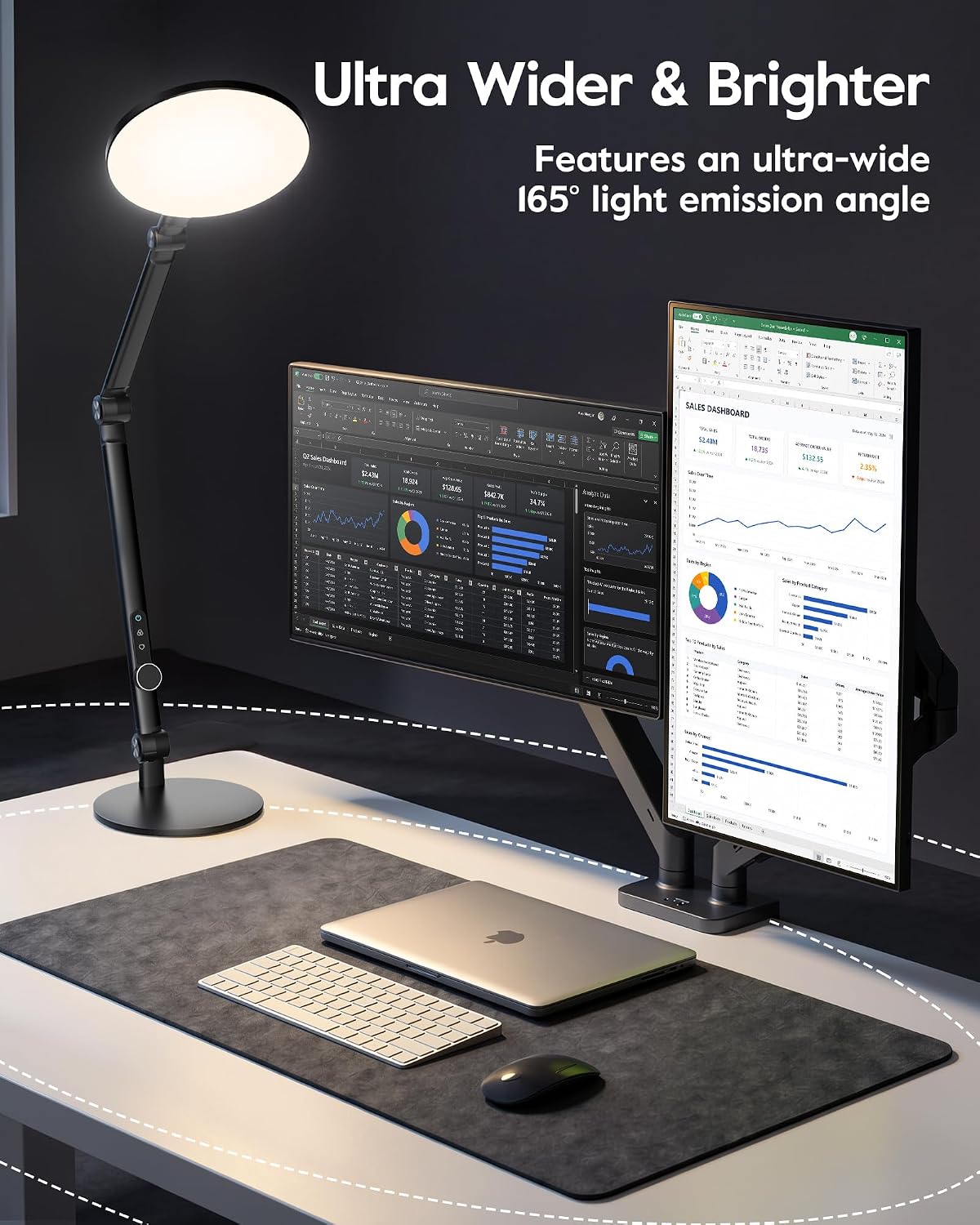 LitONES Desk Lamp for Home Office, Professional Video Call Light