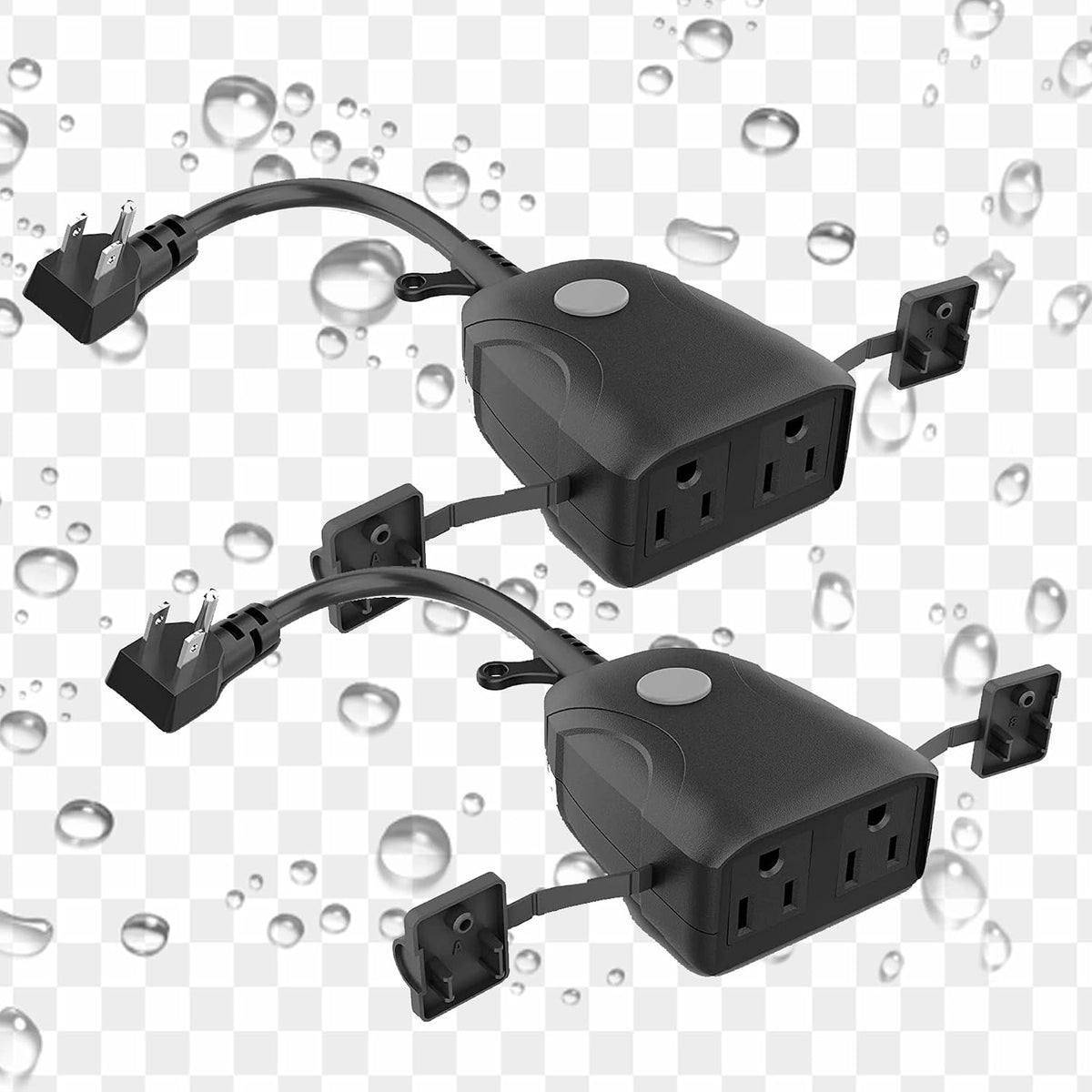 Feit Electric Smart Dual Outdoor Plug, WiFi Waterproof Plug, Grounded Sockets, Compatible with Alexa and Google Assistant, App Controlled, 15Amp Indoor/Outdoor 2 Outlet WiFi/WP (2 Pack)