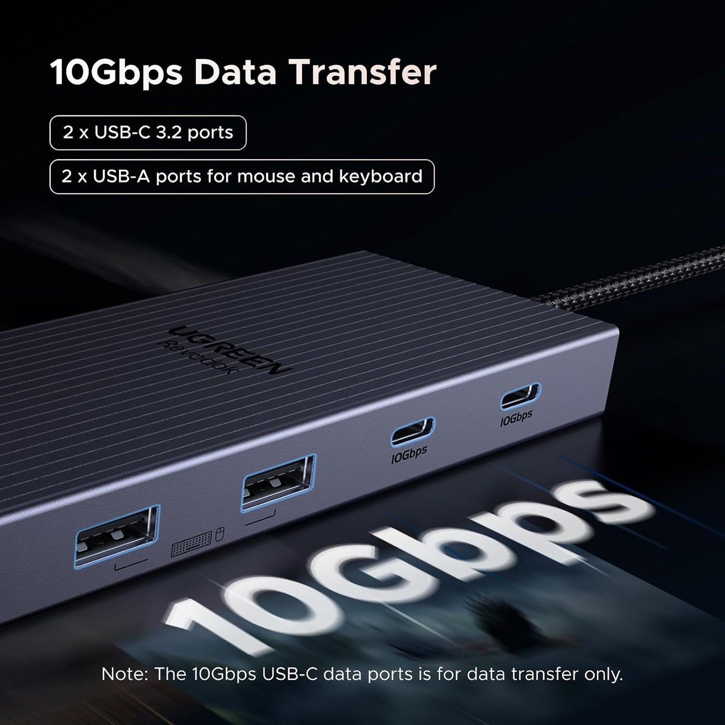 UGREEN USB C Docking Station Triple Monitor 4K, 12-in-1 Dock with 2xHDMI+DP | 2x10Gbps USB-C, 2xUSB-A, 100W PD, SD/TF 3.0, 1G Ethernet, 3.5mm Audio, Revodok Pro 3121 USB-C Hub Adapter, macOS Mirrors Only