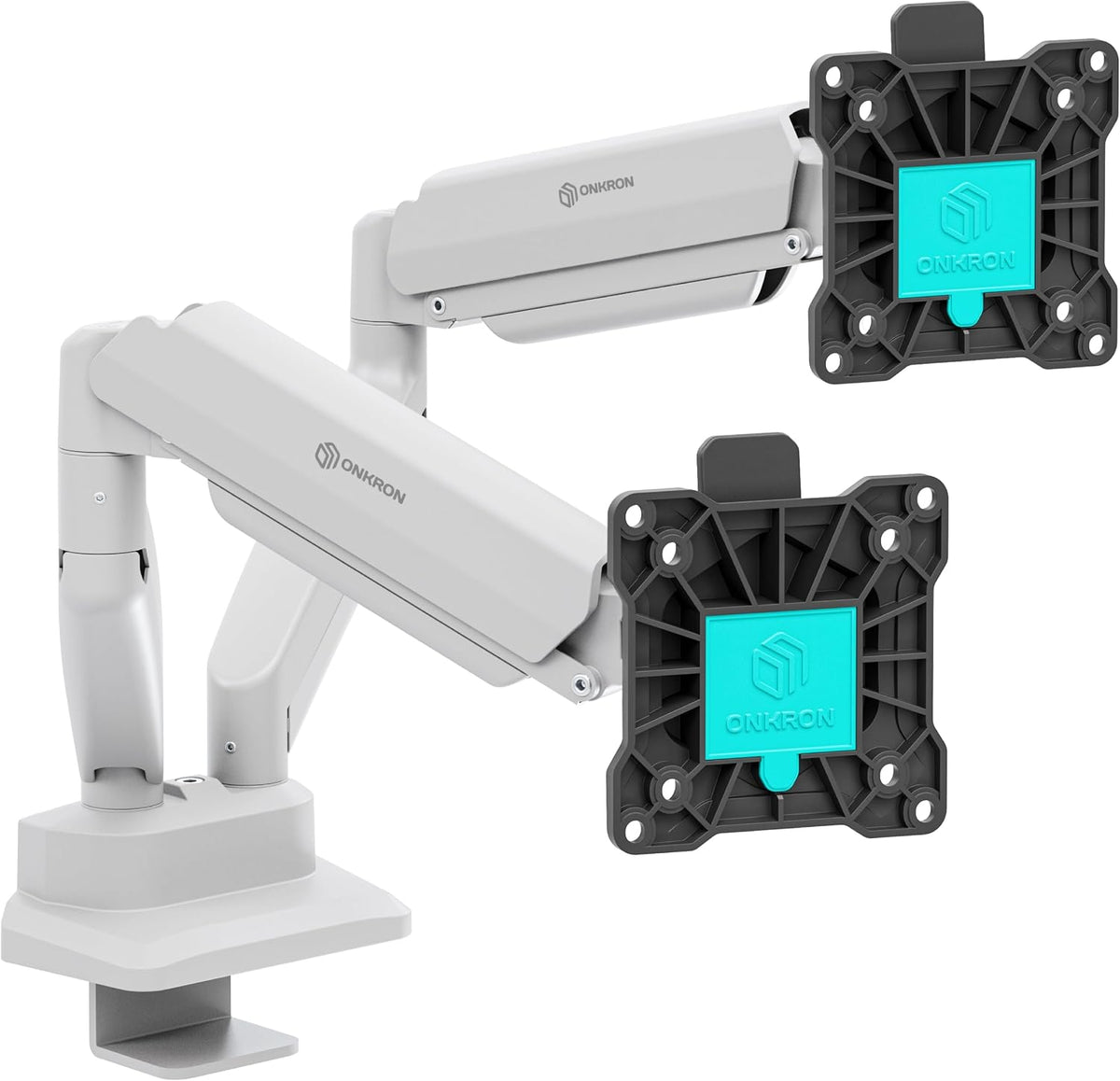 ONKRON Dual Monitor Arm 13-32 Inch, 22 lbs (x2), VESA 75x75-100x100, White