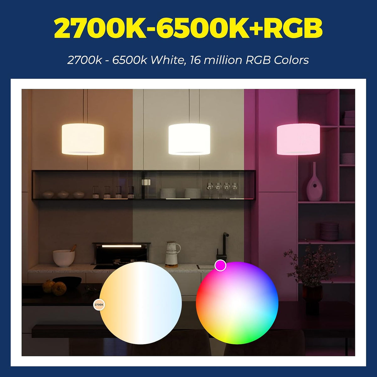 Lightinginside Smart Bulbs 100W Work with Alexa/Google Home, 2 Pack