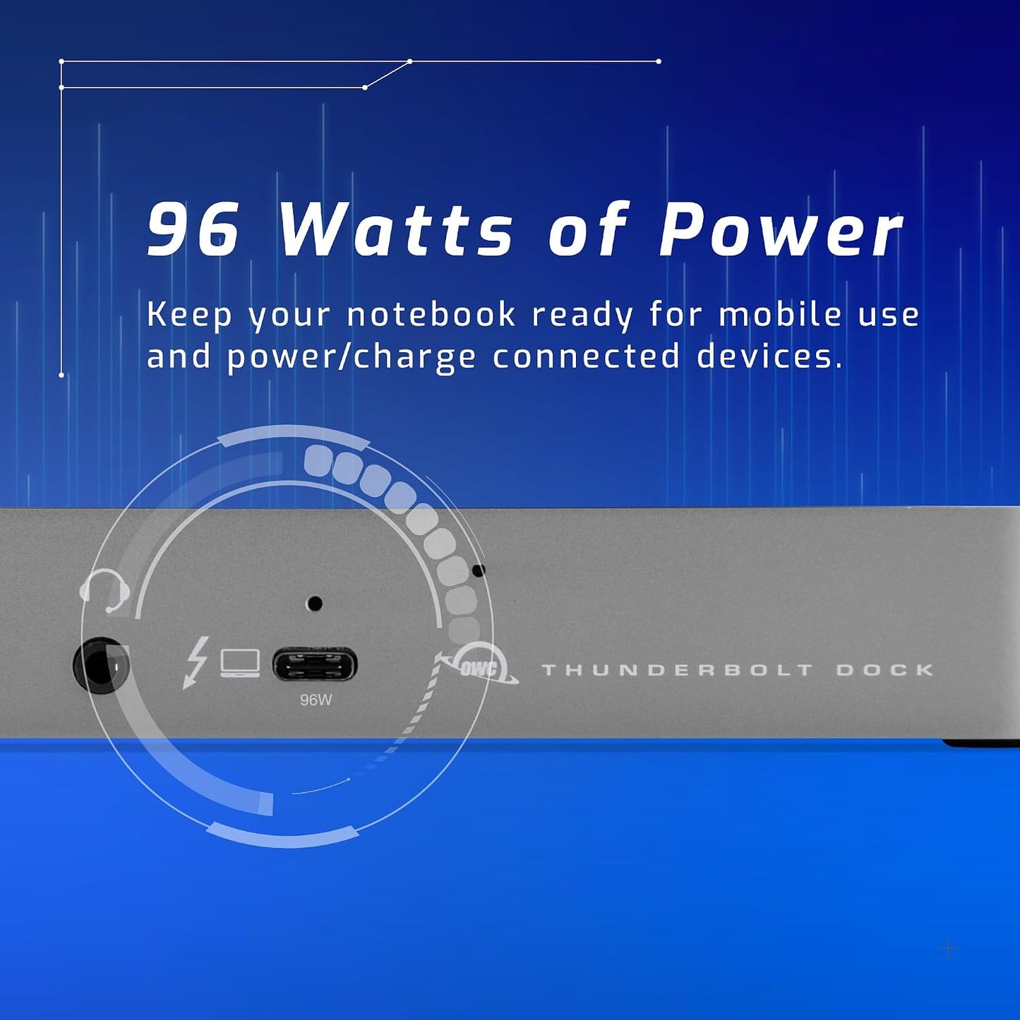 OWC 11-Port Thunderbolt Dock for Mac/PC with 96W PD and 3X Thunderbolt 4 | Thunderbolt 4 dock, 40Gb/s, 96W charging, 3x Thunderbolt 4, 3x USB A 10Gb/s, USB 2.0, 1GbE, SD UHS-II, 3.5mm audio