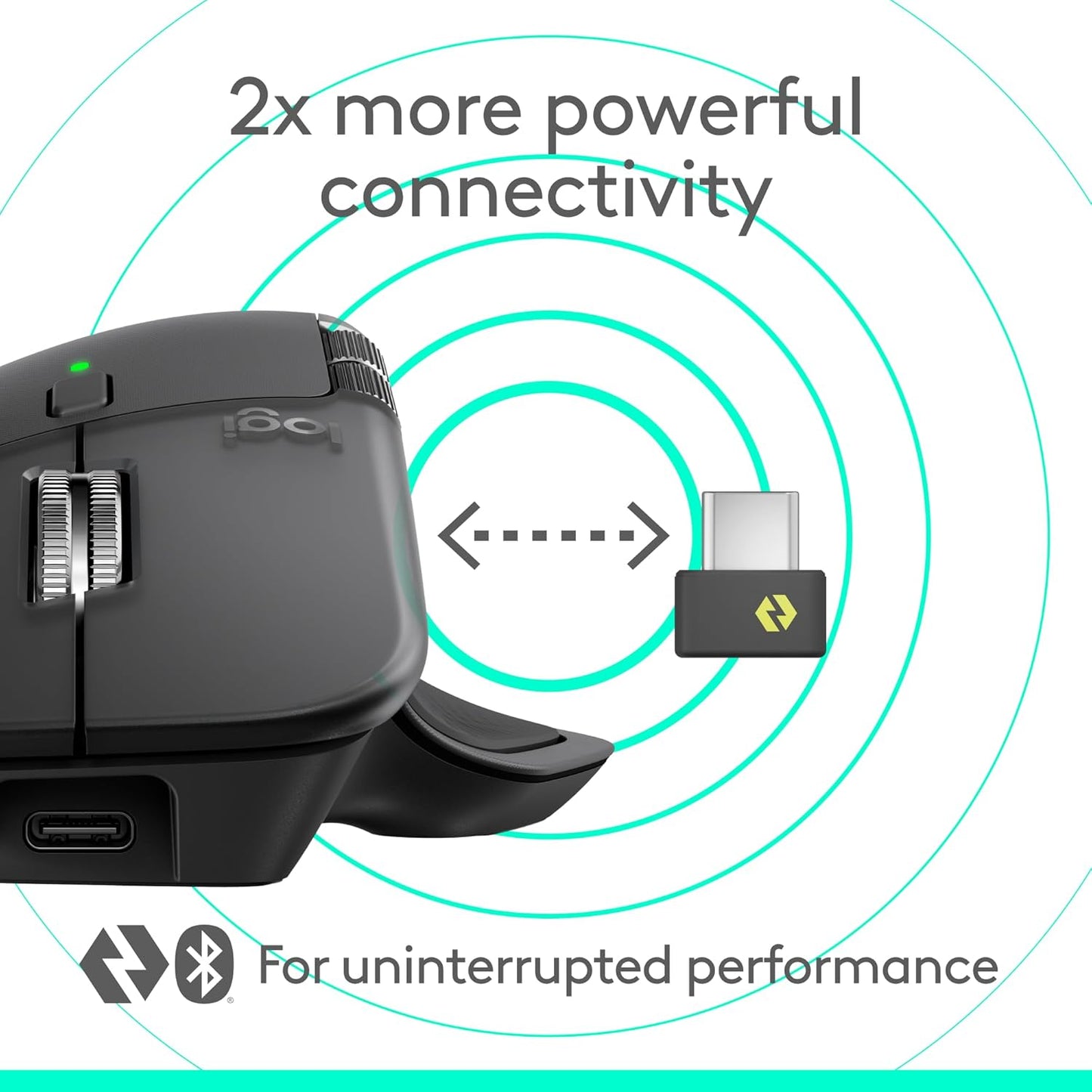 Logitech MX Master 4 Ergonomic Wireless Mouse with Haptics - Graphite | Advanced performance haptic feedback, ultra-fast scrolling, USB-C charging, Windows, MacOS compatible