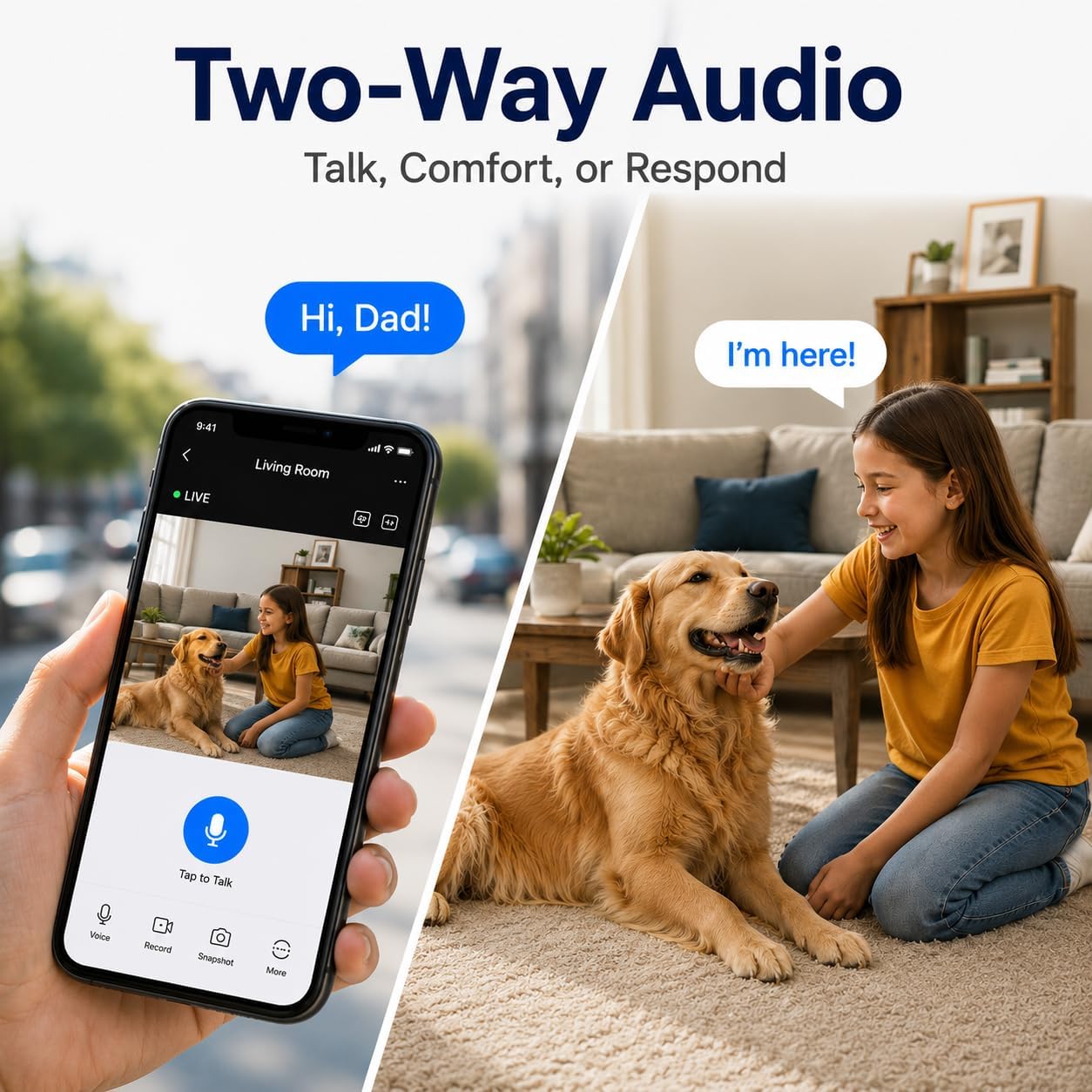3MP Cameras for Home Security, Outdoor Indoor Camera for Baby Monitor/Dog/Elder, Motion Detection, Color Night Vision, 5G/2.4G WiFi, 2-Way Audio, Plug-in, SD/Cloud Storage, 2 Pack