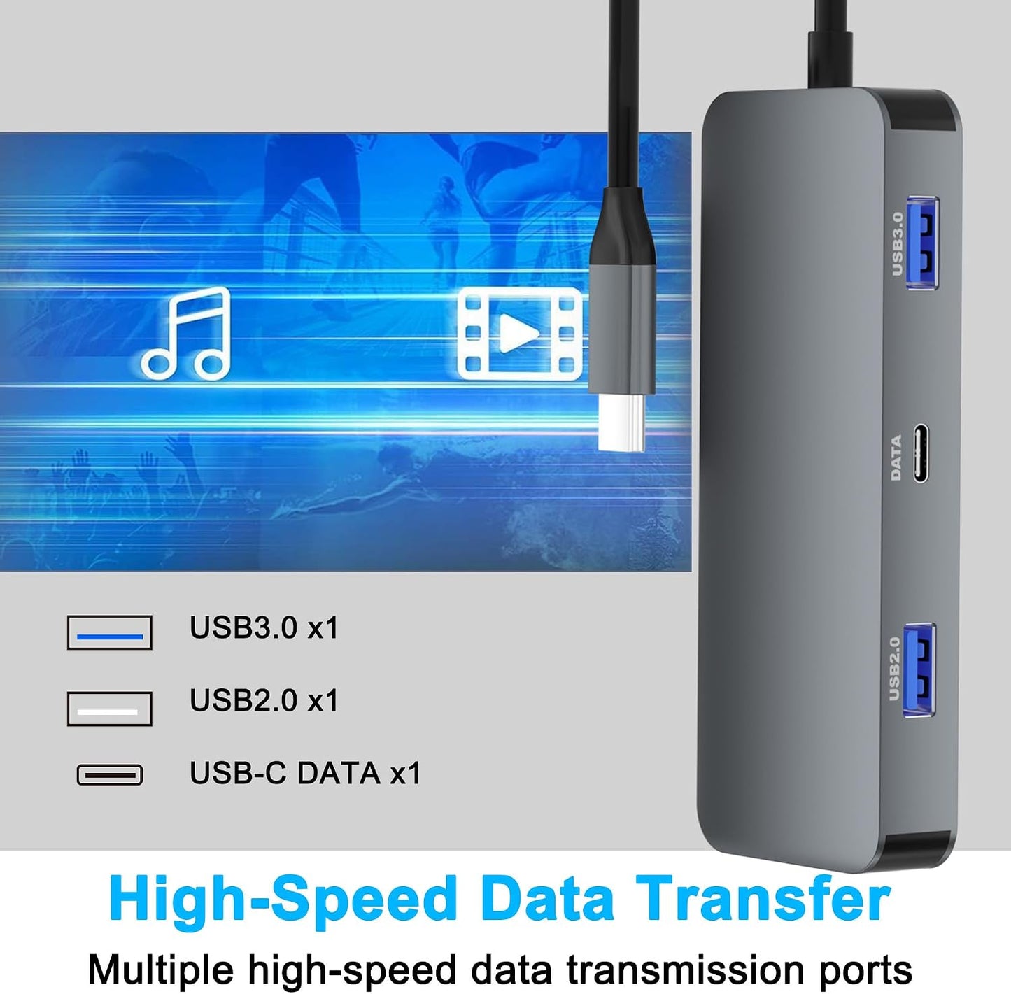 Docking Station Dual Monitor for Dell/HP/Lenovo/Mac Laptop, USB C Laptop Docking Station Dual Monitor, Dual HDMI Adapter for 2 Monitors, 8 in 1 USB C Hub Multiport Adapter with HDMI/USB/PD/SD/TF