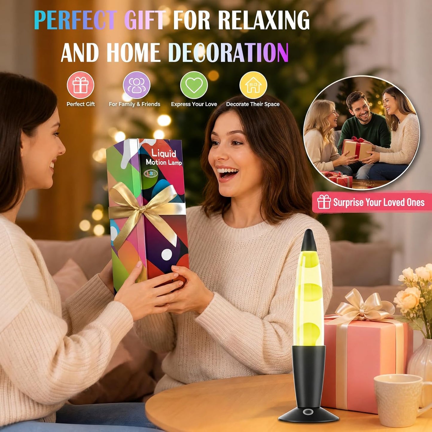 Wankeer 17 Color Changing Liquid Motion Lamp, 13.5 Inch RGB LED Night Light with Remote & Timer for Kids Adults, Ambient Mood Light Table Lamp for Relaxing & Bedroom, Living Room, Office, Home Docor