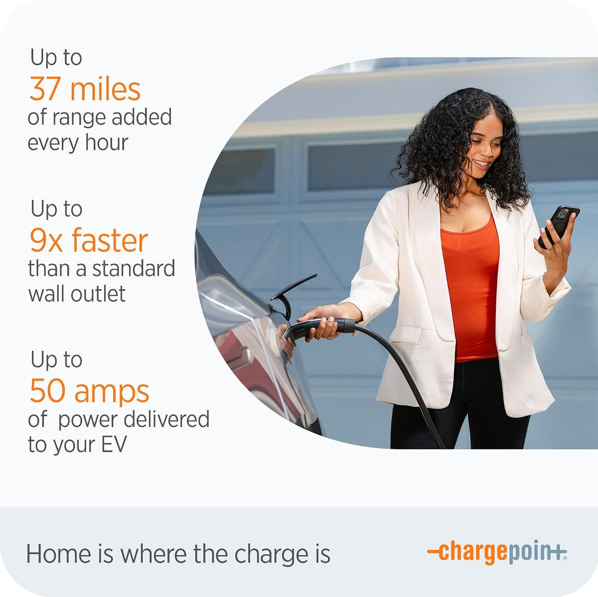 ChargePoint HomeFlex Level 2 EV Charger, Hardwired NACS Charging Station – Tesla Compatible, Fast Charge Solution for Electric Vehicles | Tesla Compatible, Fast Charge Solution for Electric Vehicles