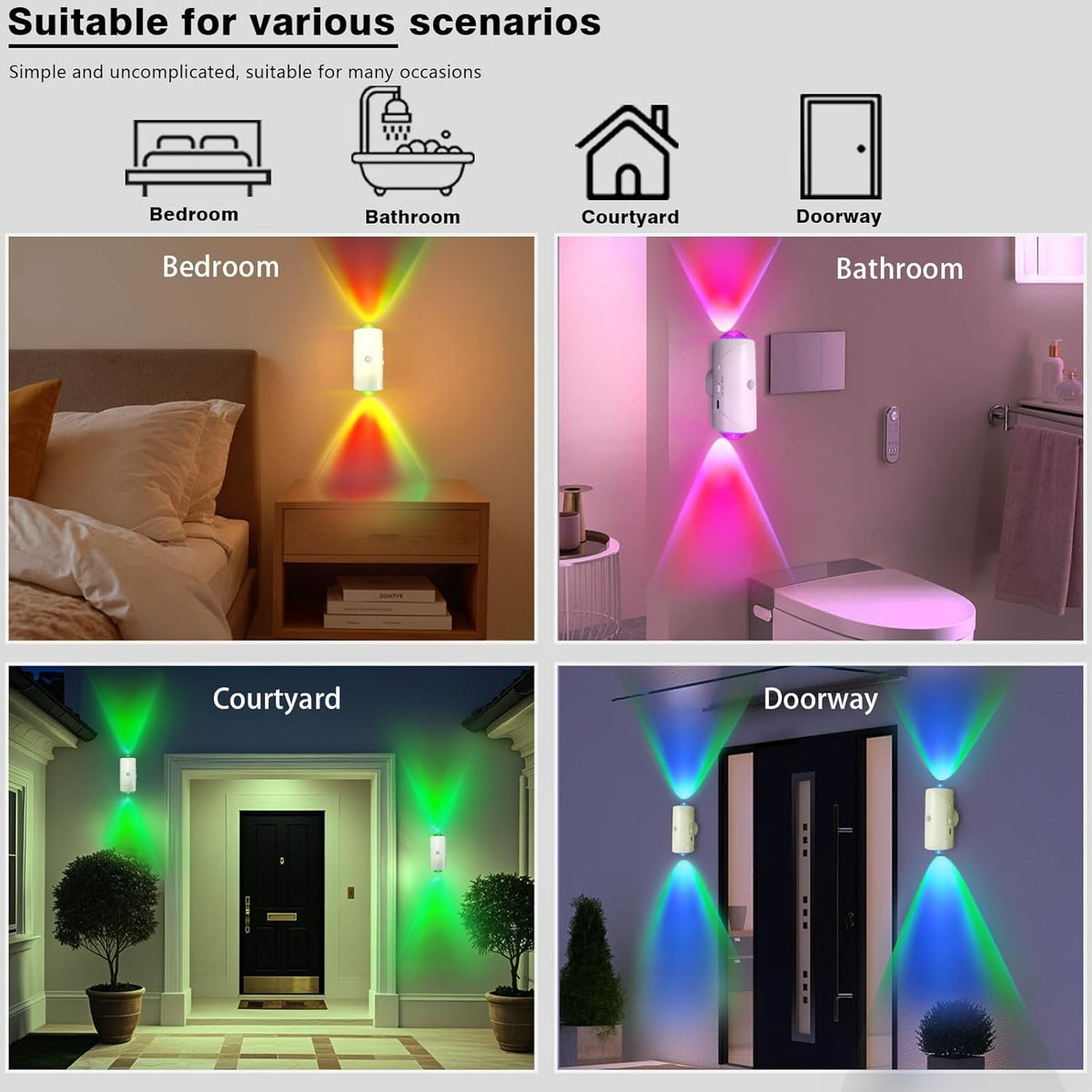 Rechargeable Motion Sensor Light, Magnetic Battery Operated Wall Sconces