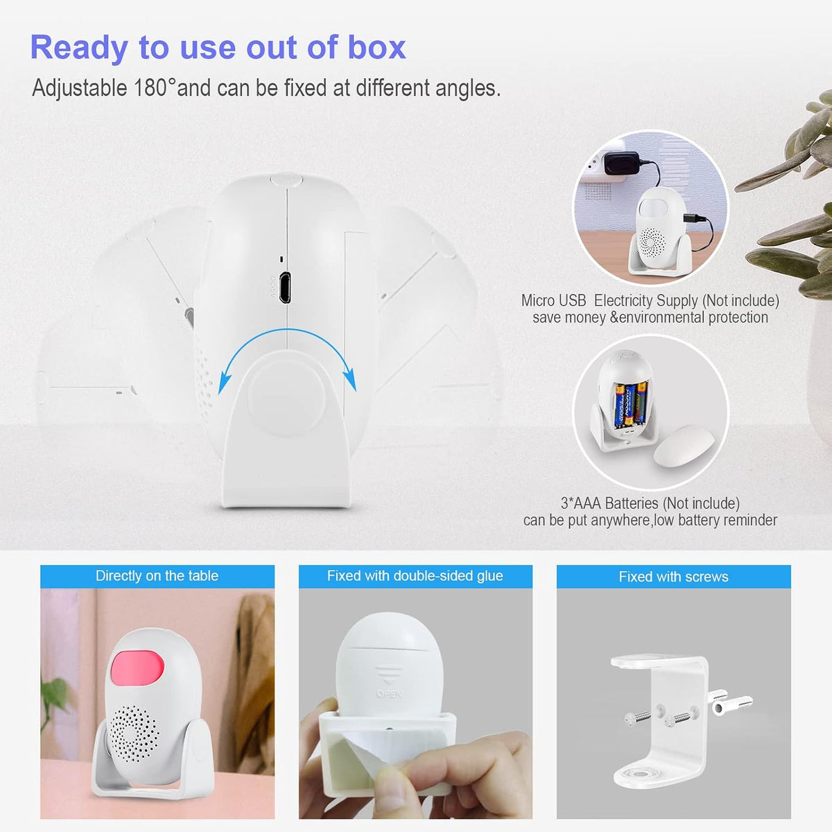 Motion Sensor Alarm with 17 Chimes 3 Alarm Modes 4 Volume Levels Wireless Motion Detector Alarm with Remote 110dB Home Security Alarm (2 Motion Detector, 2 Remote Control)