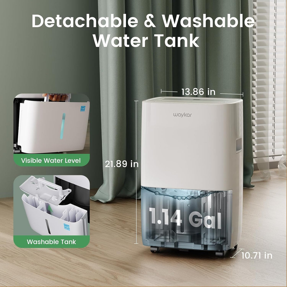 Waykar 120 Pints 6000 Sq. Ft 2025 Energy Star Dehumidifier for Basement