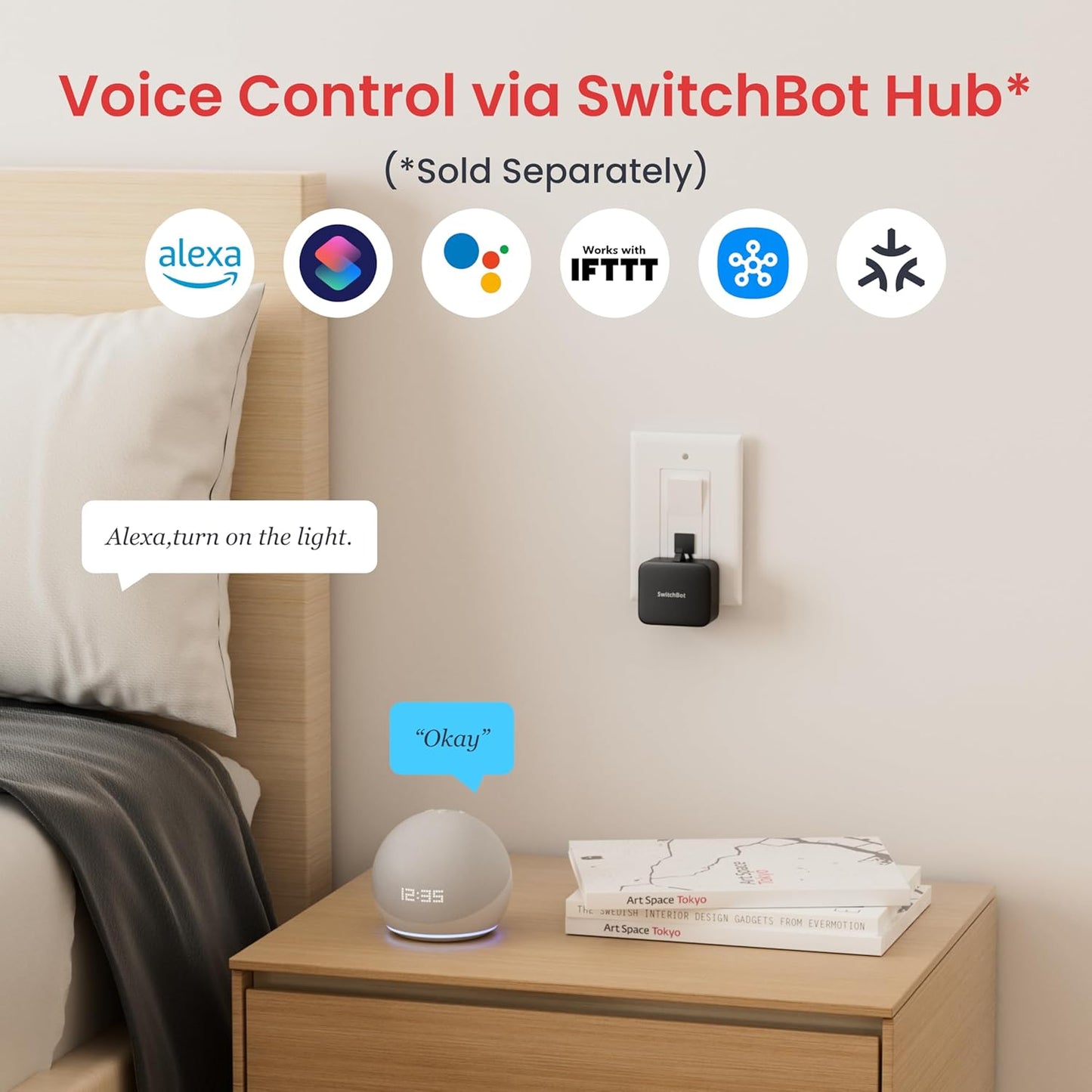 SwitchBot, smart switch button with timer app controlled wifi switch DIY tools (with a Hub compatible with Alexa, Google Home, IFTTT)