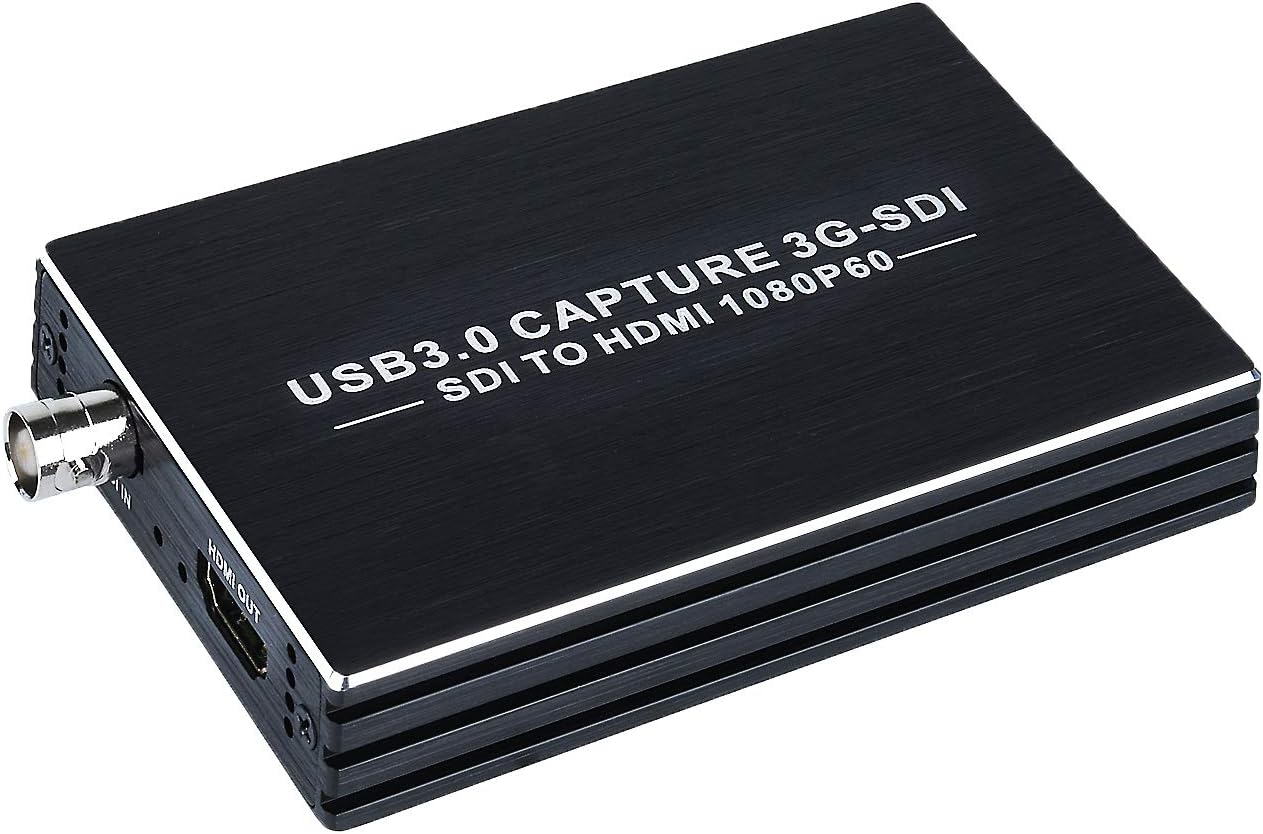 Groza SDI Capture Card USB 3.0, SDI to USB 3.0 with HDMI Loopout, 1080P 60Fps SDI HDMI Video Audio Capture for Game Streaming Video Recording for Windows, Linux, OS X