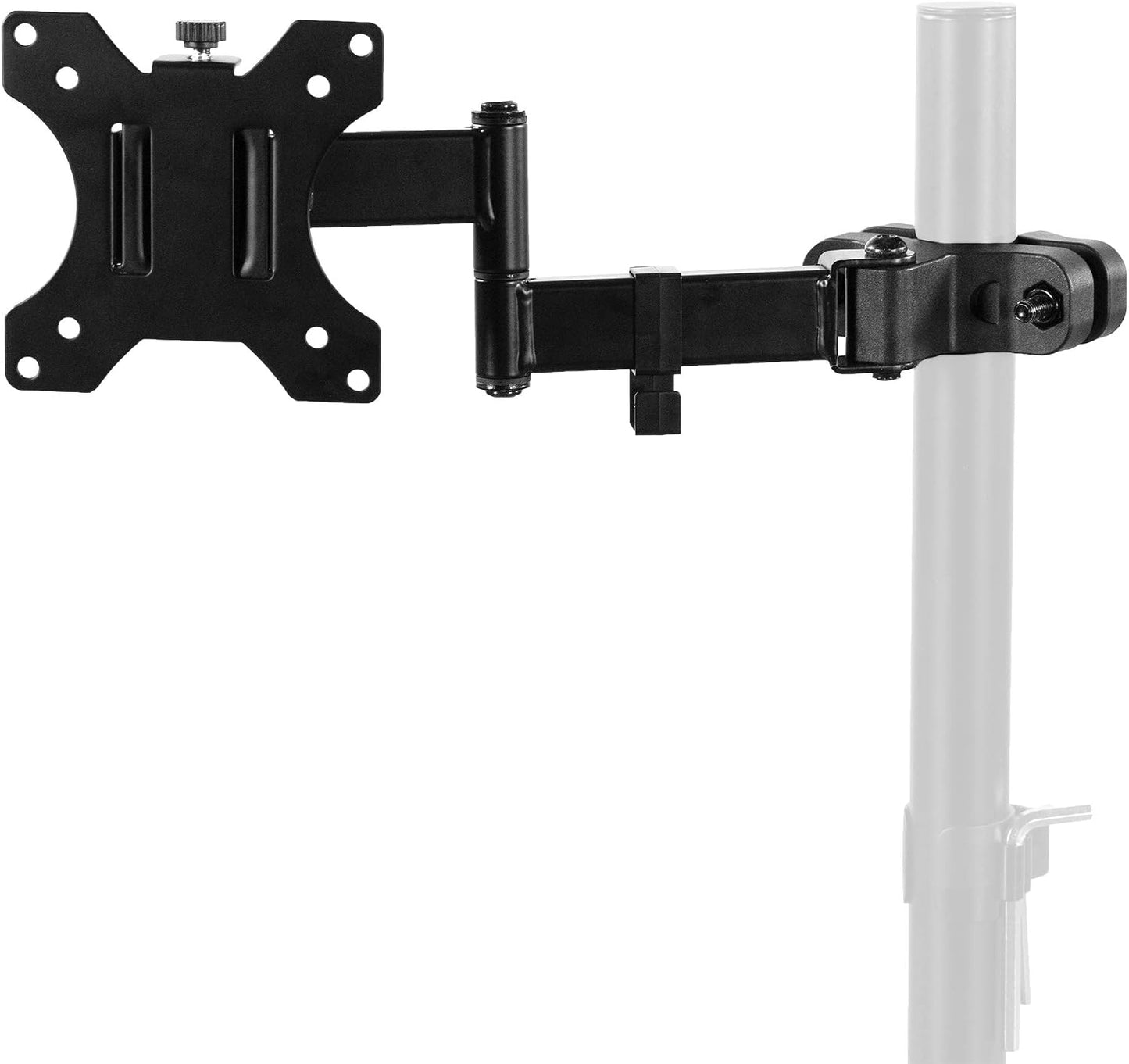 VIVO Black Pole Mount Monitor Arm for 17 to 32 in Screen, MOUNT-POLE01A | Universal, Heavy Duty Steel Design, Full Motion VESA Monitor Arm, Removable 75mm and 100mm VESA Plate