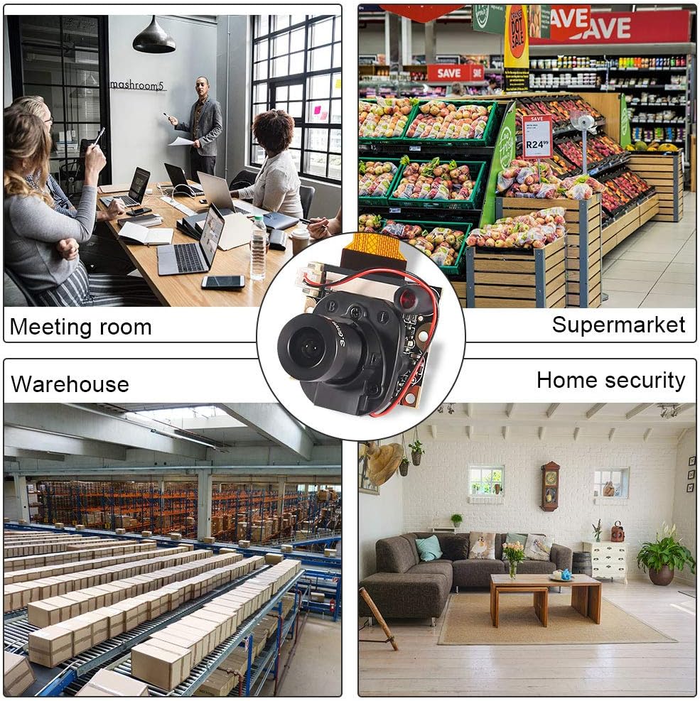 for Raspberry Pi 3 Model B+ Camera Module Automatic IR-Cut Switching Day/Night Vision Video Webcam Adjustable Focus 5MP OV5647 Sensor 1080p HD for Raspberry Pi 2/3 Model B Model A A+ Zero/Zero W