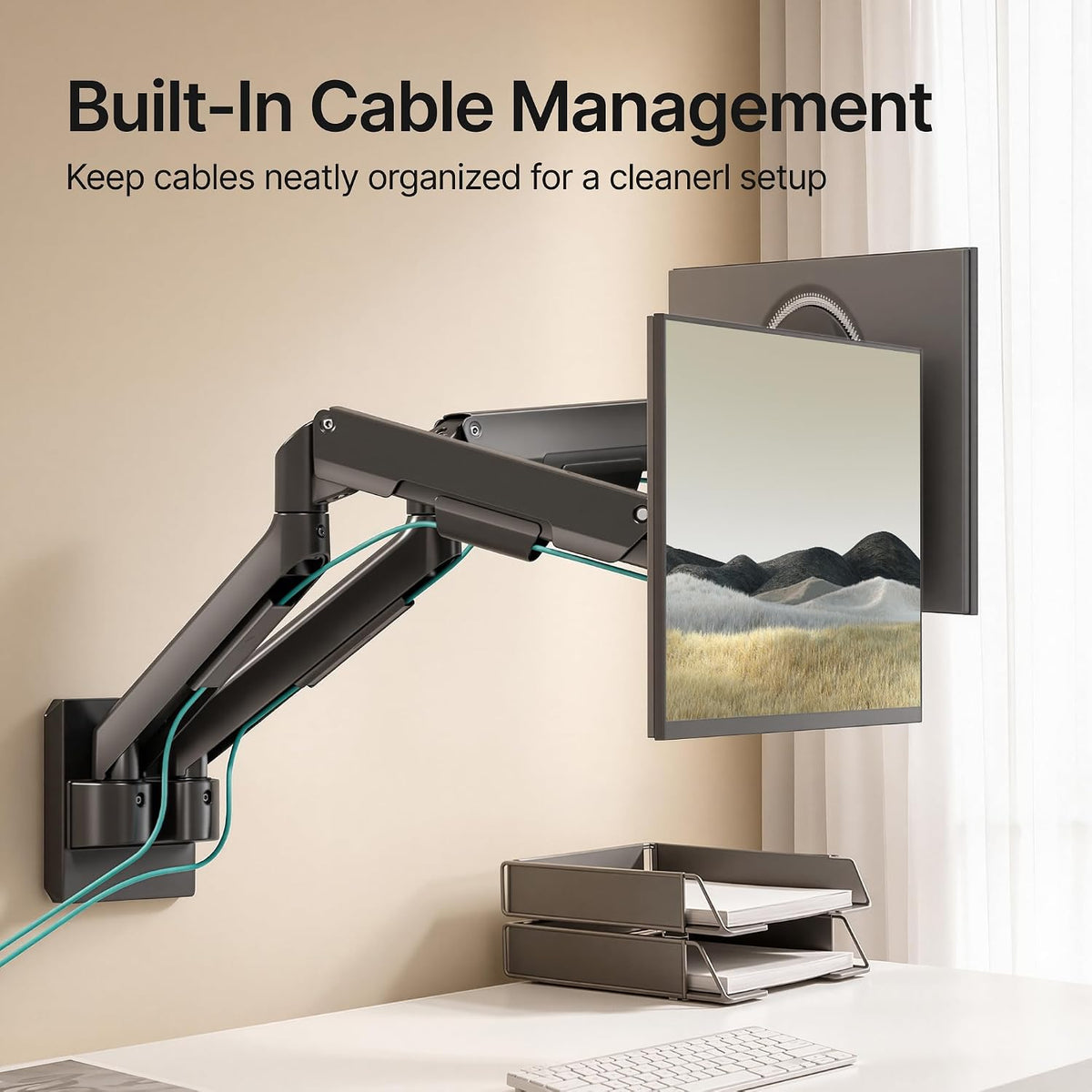 PEGZONE Dual Monitor Wall Mount for 17-32" Computer Screens，Up to 19.8 lbs