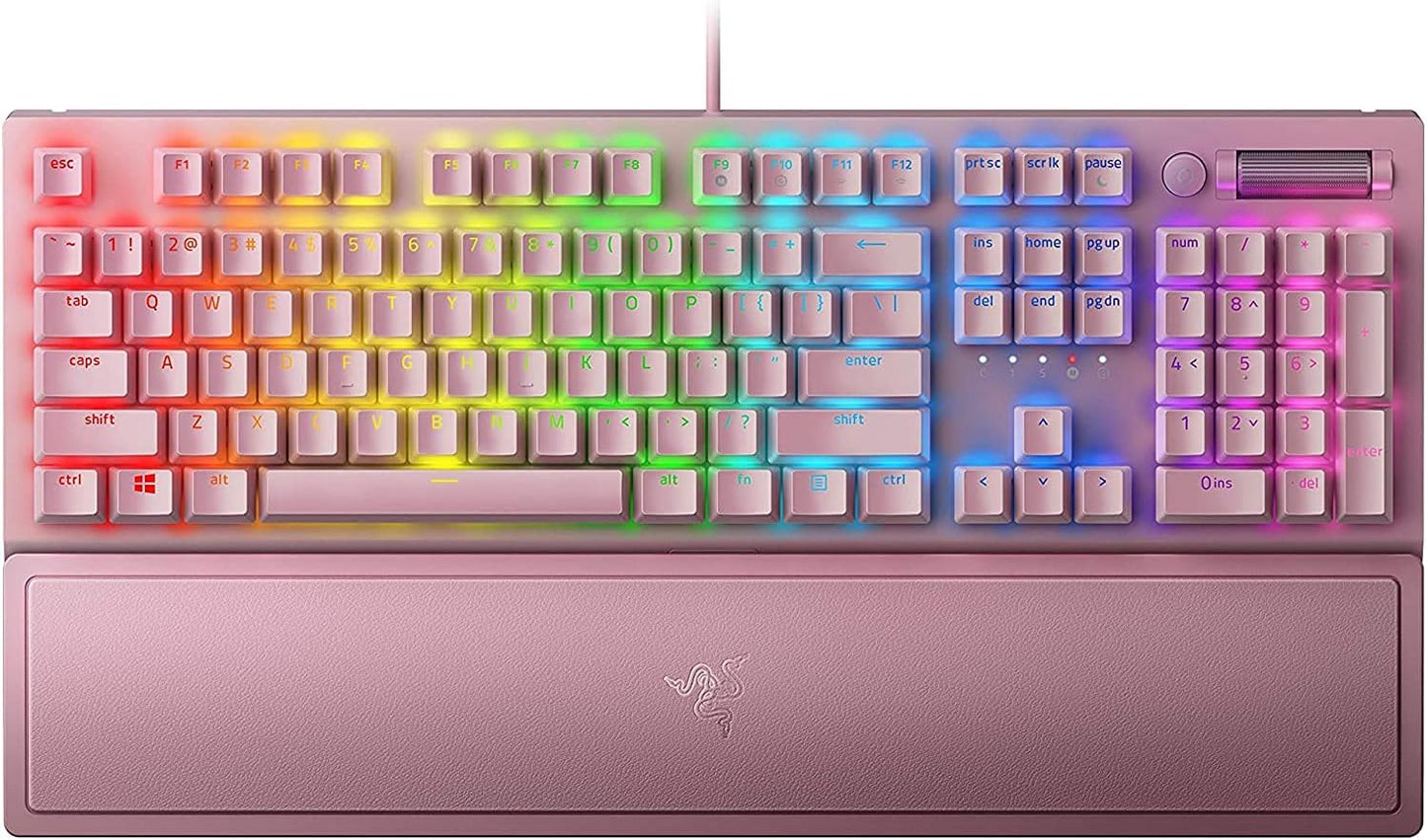 Razer BlackWidow V3 Mechanical Gaming Keyboard, Green Mechanical, Quartz | Tactile & Clicky, Chroma RGB Lighting, Compact Form Factor, Programmable Macro Functionality