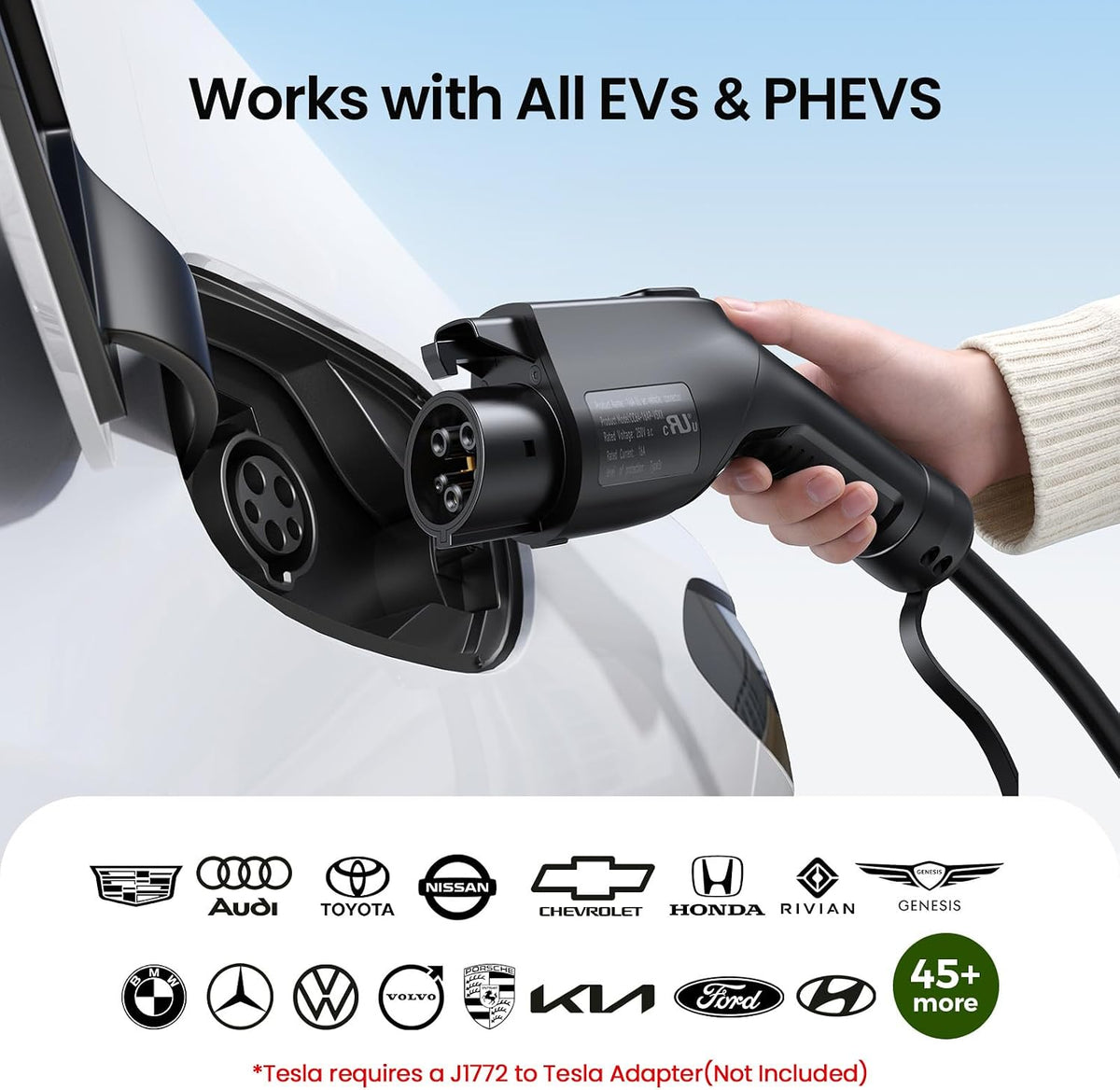 Upgraded 48 Amp Level 2 EV Charger, Hardwired, 11.5kW J1772 Home Charging