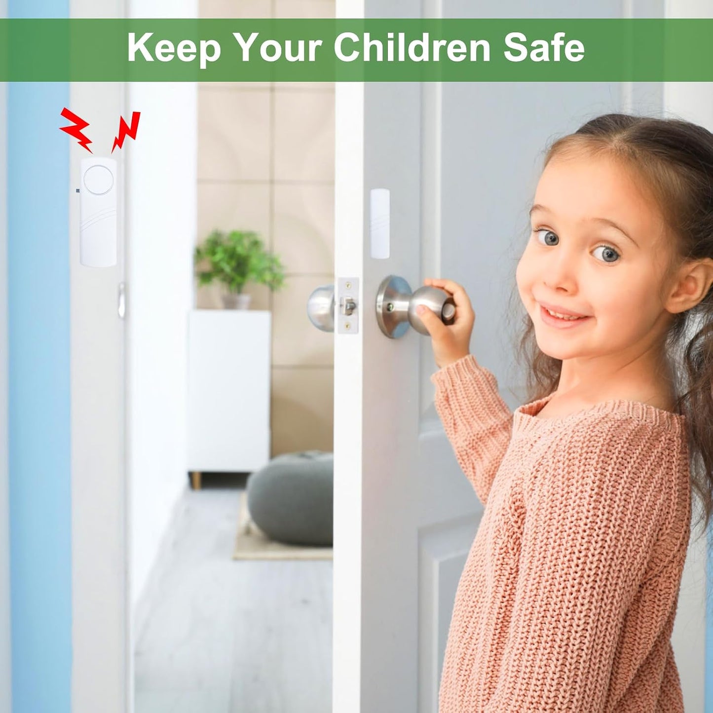Door Window Alarm, 90dB Door Alarms Sensor for Kids Safety, Home Security, Door Window Burglar Alarm, Window Pool Alarms for Home, Apartments, Offices, Hotel Rooms (10pack)