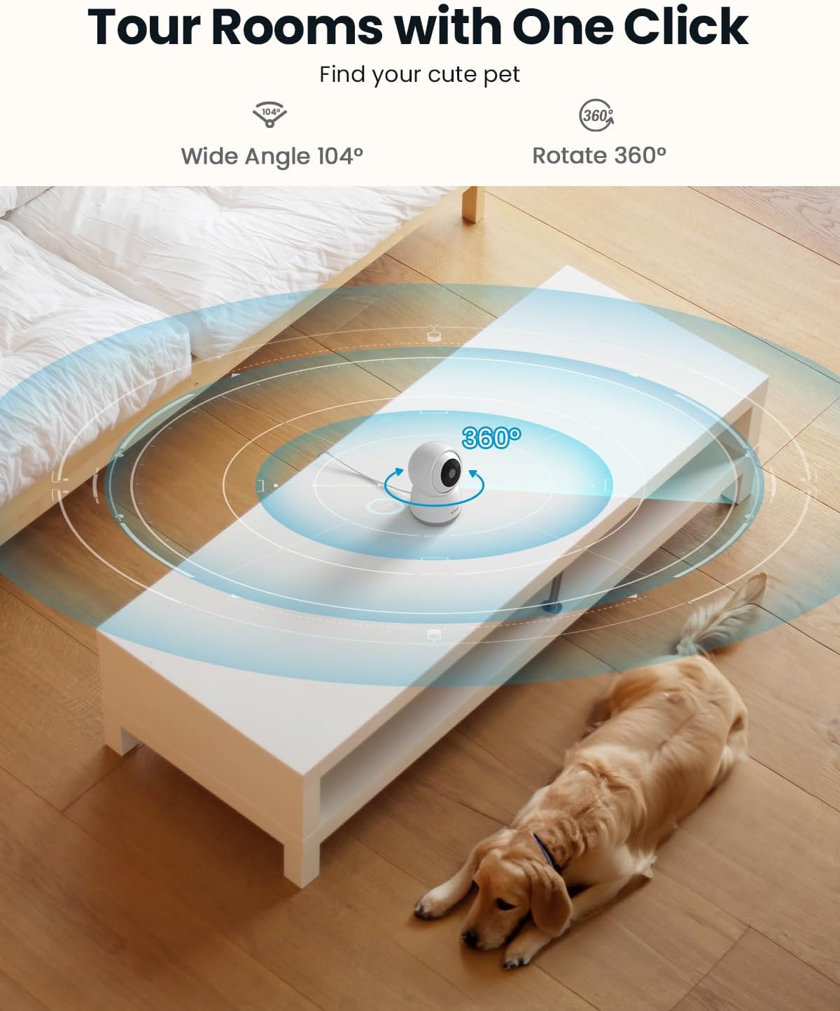ieGeek Indoor Camera, 2K Cameras for Home Security, 5G Security Camera Indoor, 360° Pet/Dog/Baby Camera with Phone App, AI Tracking, 2-Way Audio, Night Vision, 24/7 SD Card Storage, Alexa (2 Pack)