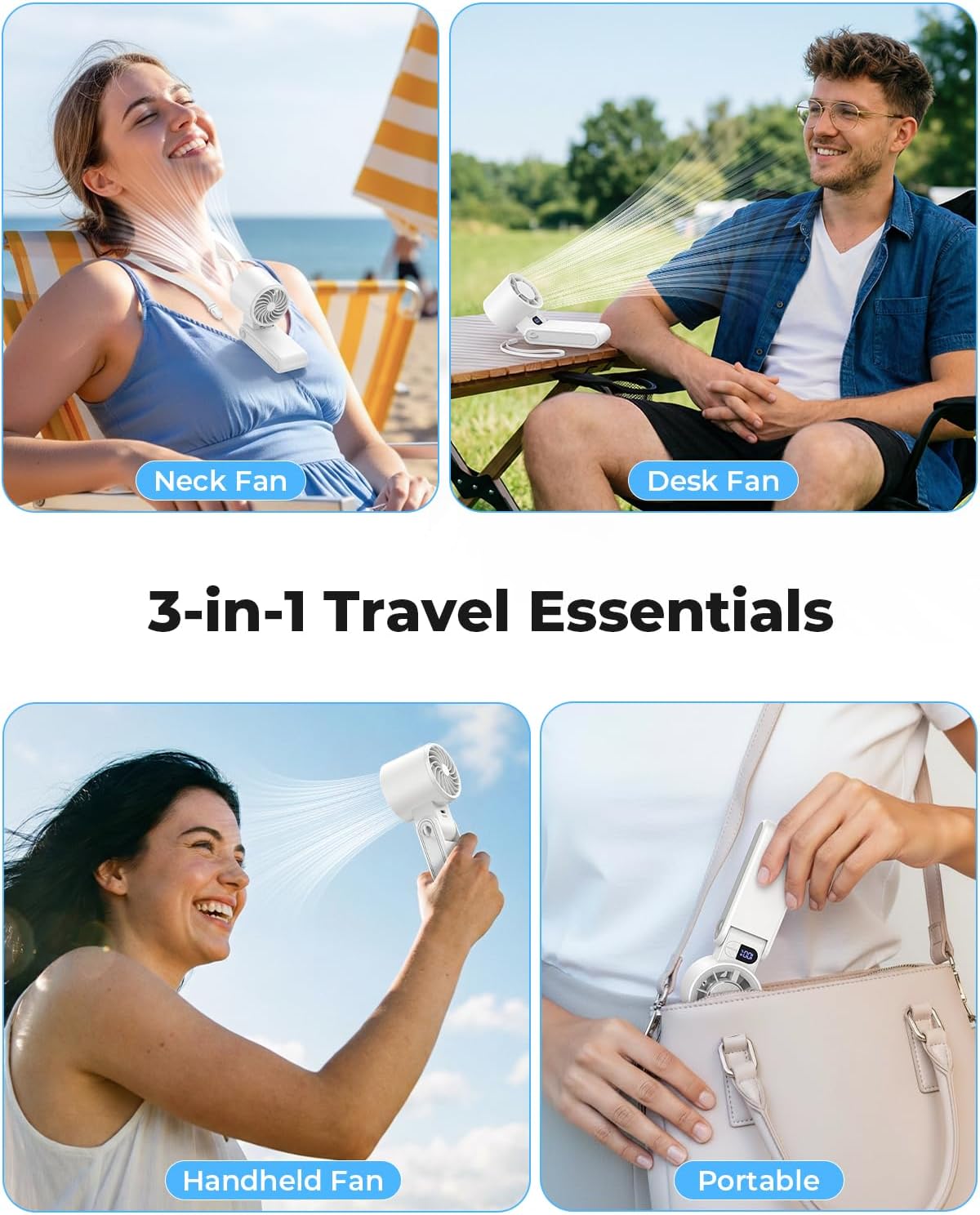 MORECORE Portable Handheld Fan with Ice Cooler, [Instant Chill to 50℉] Birthday Gifts for Men Mom Women Grandma Her Hot Flash, 5000mAh Cooling Fan, Camping Beach Cruise Travel Essentials 2026