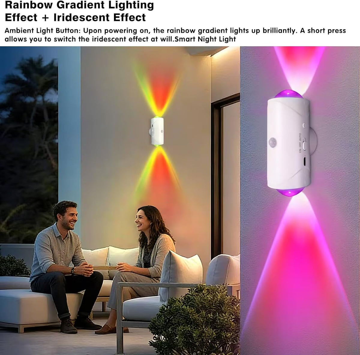 Rechargeable Motion Sensor Light Indoor, Magnetic RGB Wall Sconces 2 Pack