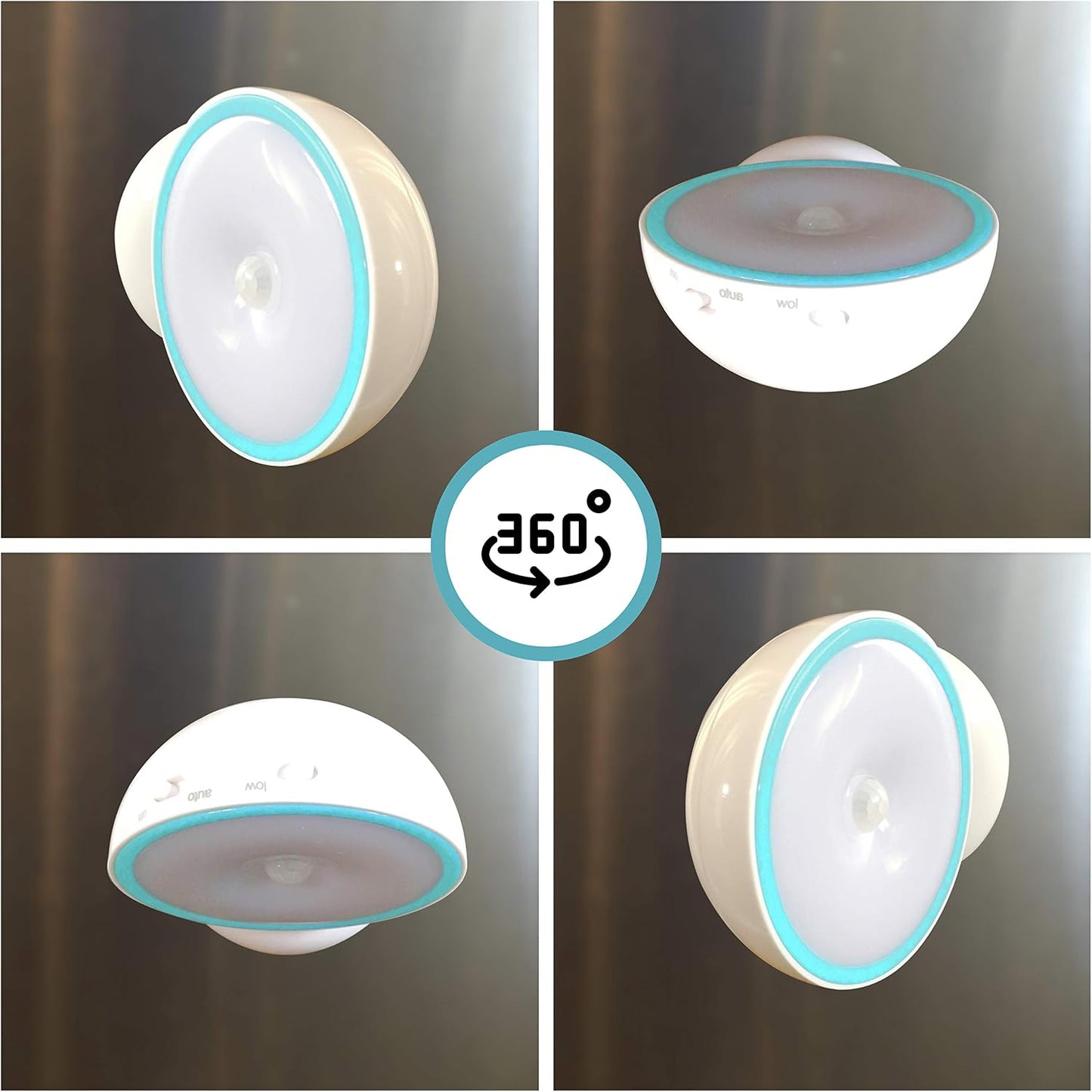 Motion-Activated Battery LED Light with Magnetic Base, 360° Rotating Night Lamp for Closets, Bathrooms, Hallways & Cabinets, Wireless, Easy Install, Auto Sensor for Hands-Free Illumination