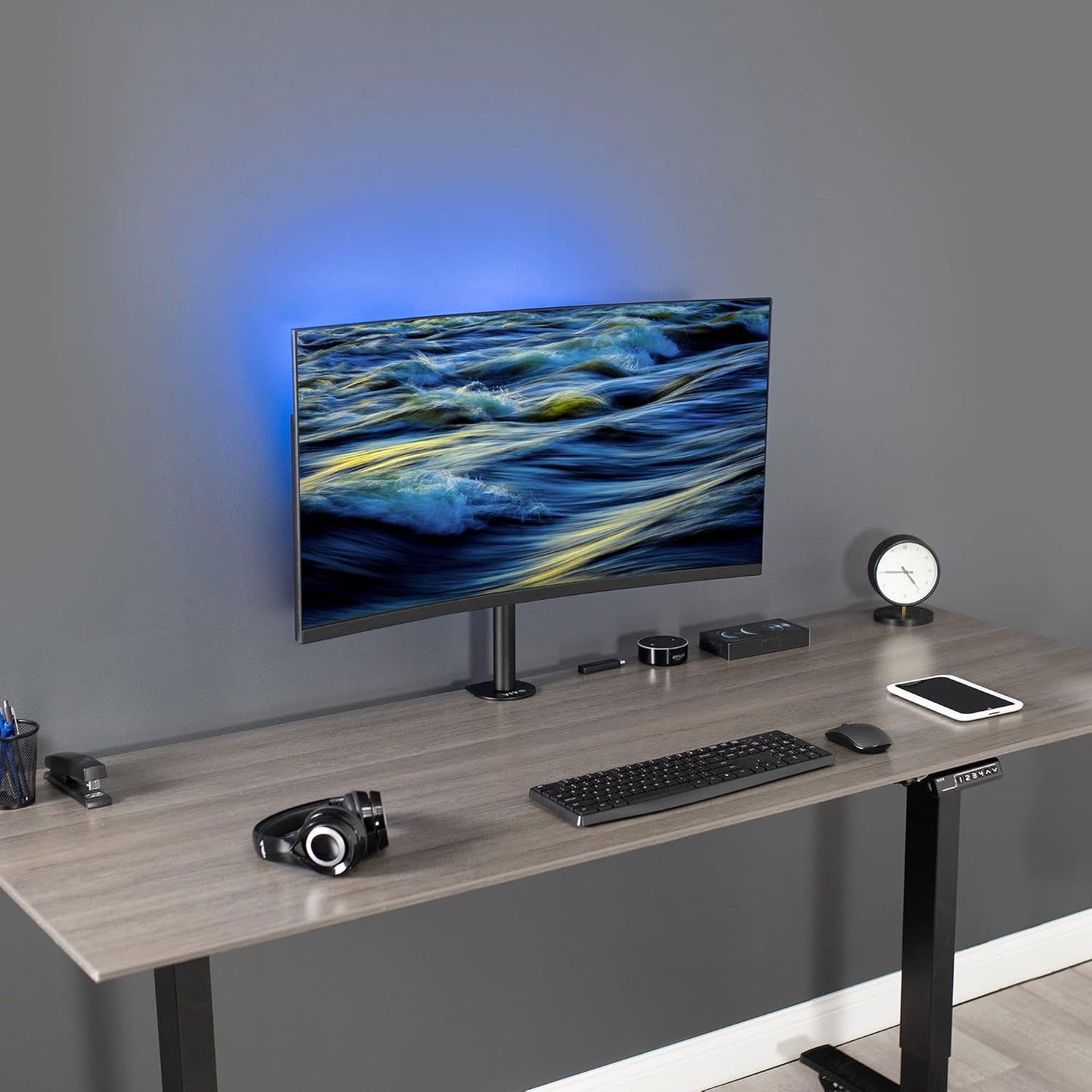 VIVO Single 13 to 38 inch LCD Monitor Heavy Duty Desk Mount Stand, Holds 1 Standard to Ultrawide Screen up to 38 inches, STAND-V001C