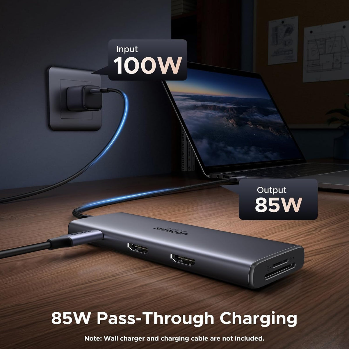 UGREEN USB C Docking Station Dual Monitor, 9-in-1 Aluminum Dock with 2xHDMI