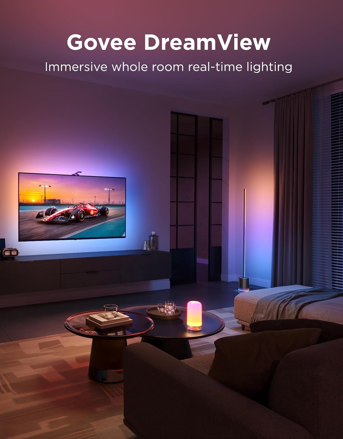 Govee TV Backlight 3 with Dual 4MP Lens, TV Lights Sync to 55-65 Inch TVs | RGBWIC LED Strip Lights for Movie Night, Smart AI Color Filter, App & Voice Control, Compatible with Matter, 60LEDs/m, 11.8ft