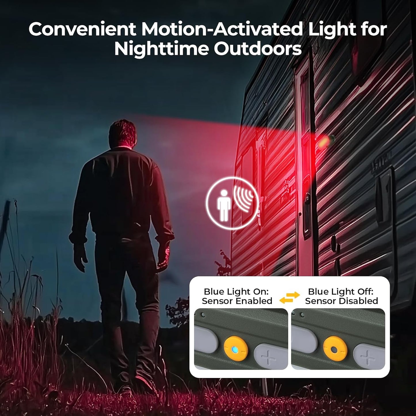 BougeRV Camping Light AL01, Movable Area Rechargeable Lantern Tent, Green | 380 Lumens, Up to 48H Runtime, Motion Sensor, 5 Brightness Levels, 4 Lighting Modes, IP65 Water Resistant, Camp Tent, Outdoor