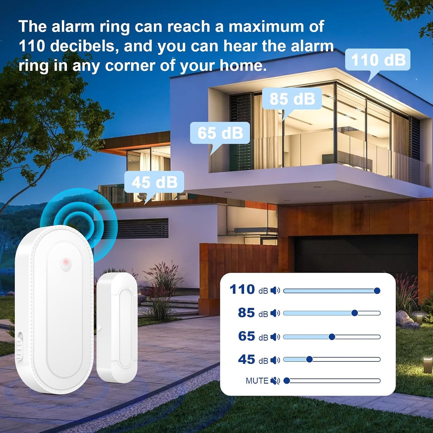 SURFOU Wireless Door Sensor Chime, Waterproof Door Open Alert with 1000Ft Range, 55 Ringtones, 110dB Alarm for Office/Business/Home/Kids&Elderly Safety - 1 Sensor + 1 Receiver