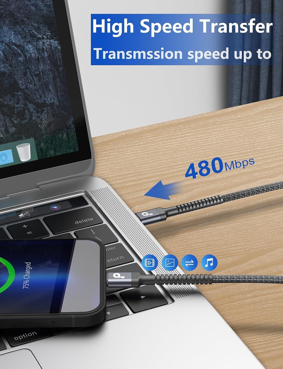 USB to USB C Cable 3A Fast Charging, USB A to USB C Cord [2 Pack, 6FT] | Upgraded Extra Durable Braided USBC Cable Compatible with iPhone 17 16 15 Pro Max, Samsung Galaxy S26 S10 and More-Grey