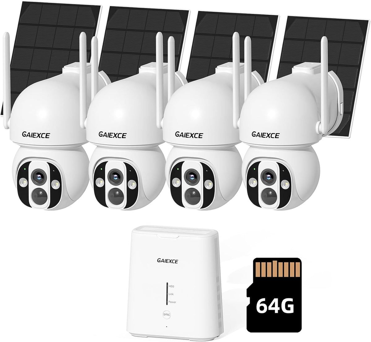 4MP Solar Wireless Security Camera System Outdoor, No Monthly Fee