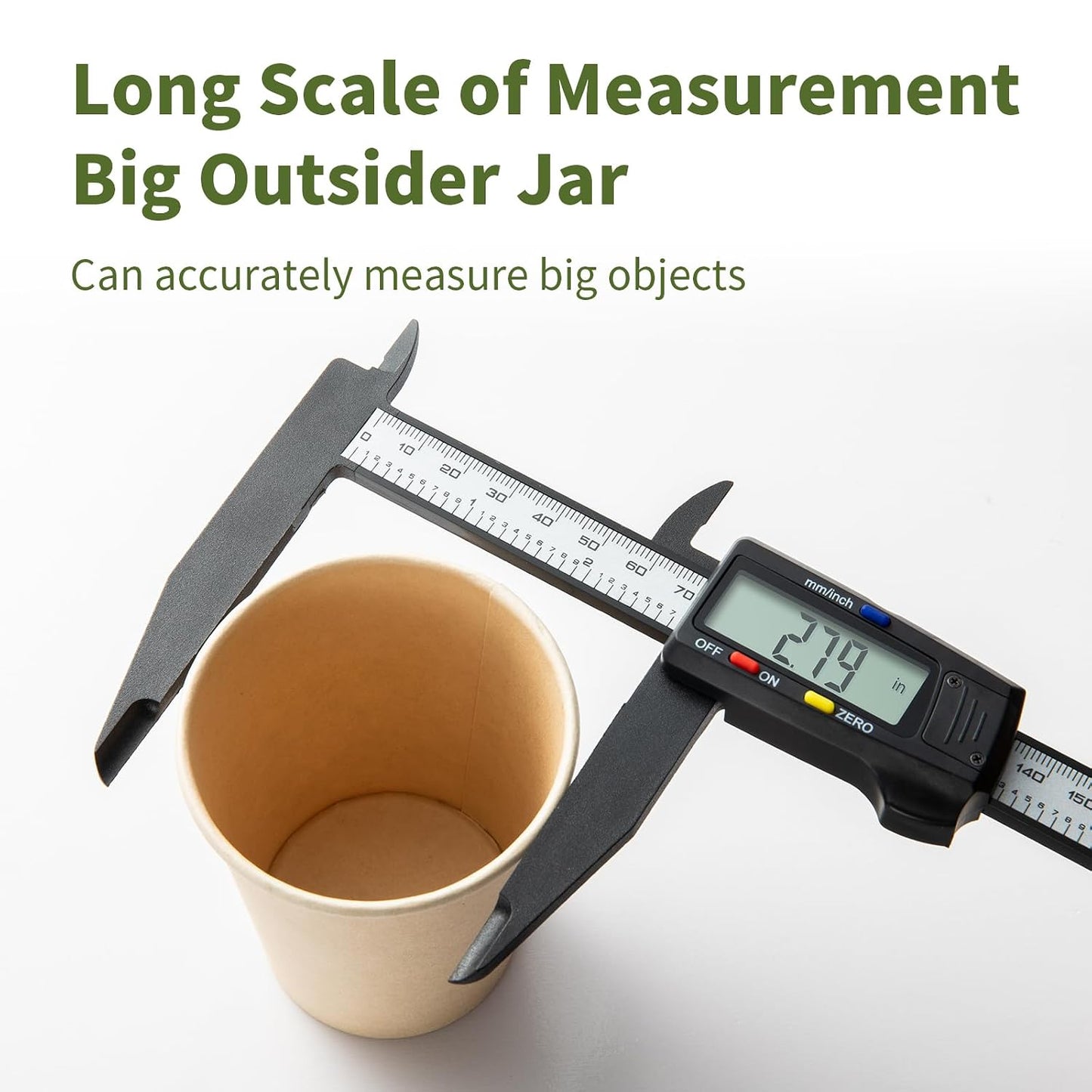 Digital Caliper 0-8" Measuring Tool, Micrometer Caliper with Auto-Off Feature, Interchangeable Between inches and millimeters for Jewelry Measurement and 3D Printing