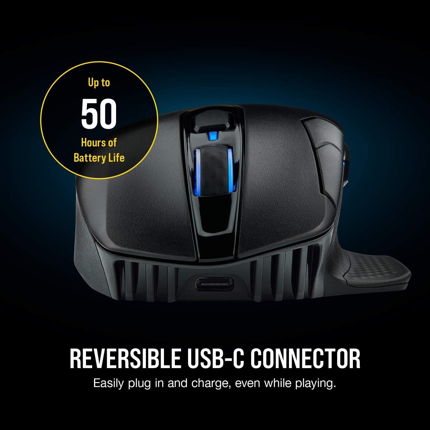 Corsair Dark CORE RGB PRO Wireless/Wired FPS MOBA Gaming Mouse – 18,000 DPI, Fast Response Time, 8 Programmable Side Buttons, Dynamic Multi-Color Backlighting – Black