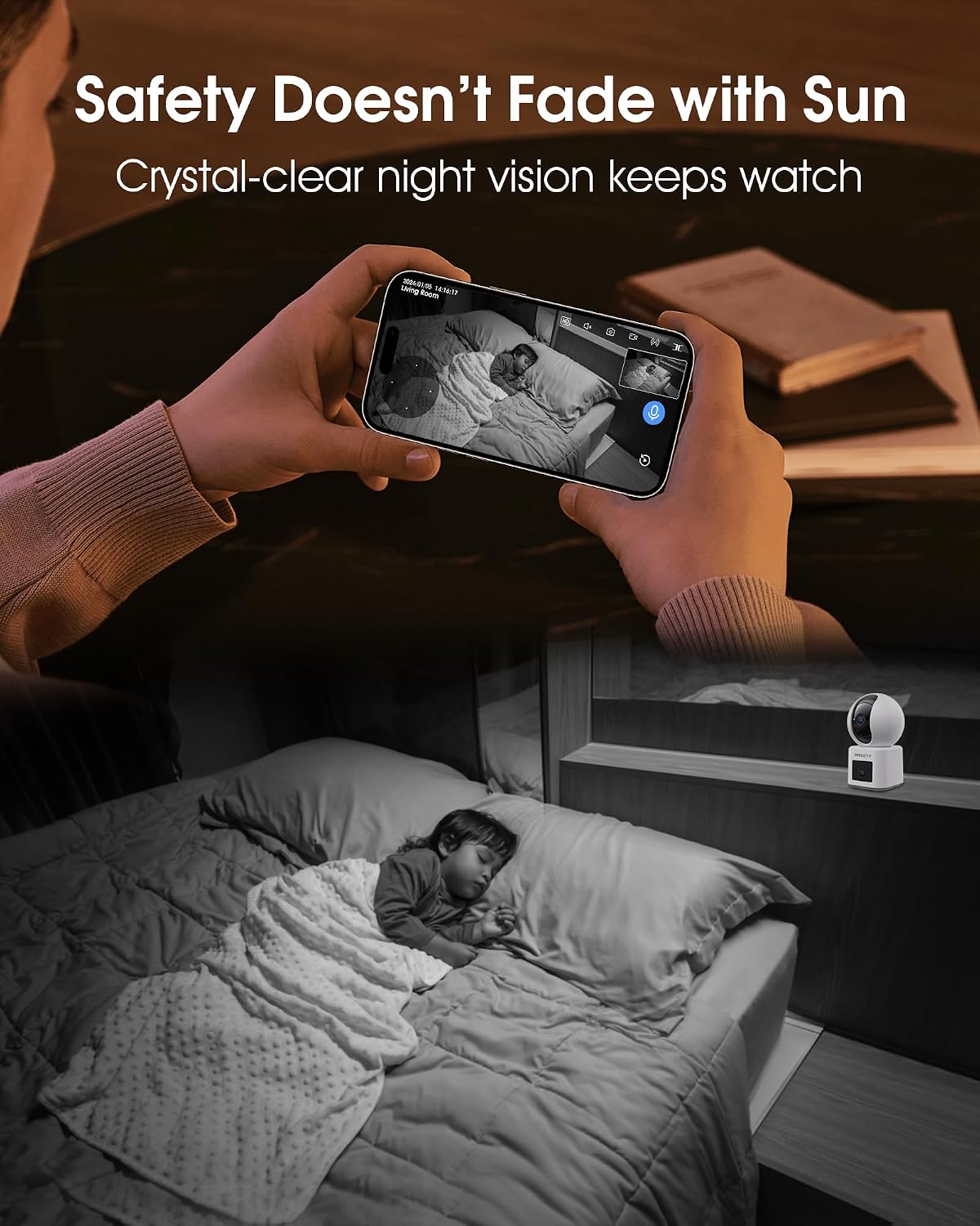 ARCCTV Dual Lens Indoor Security Camera 2 Pack, 2.5K HD Pet Camera