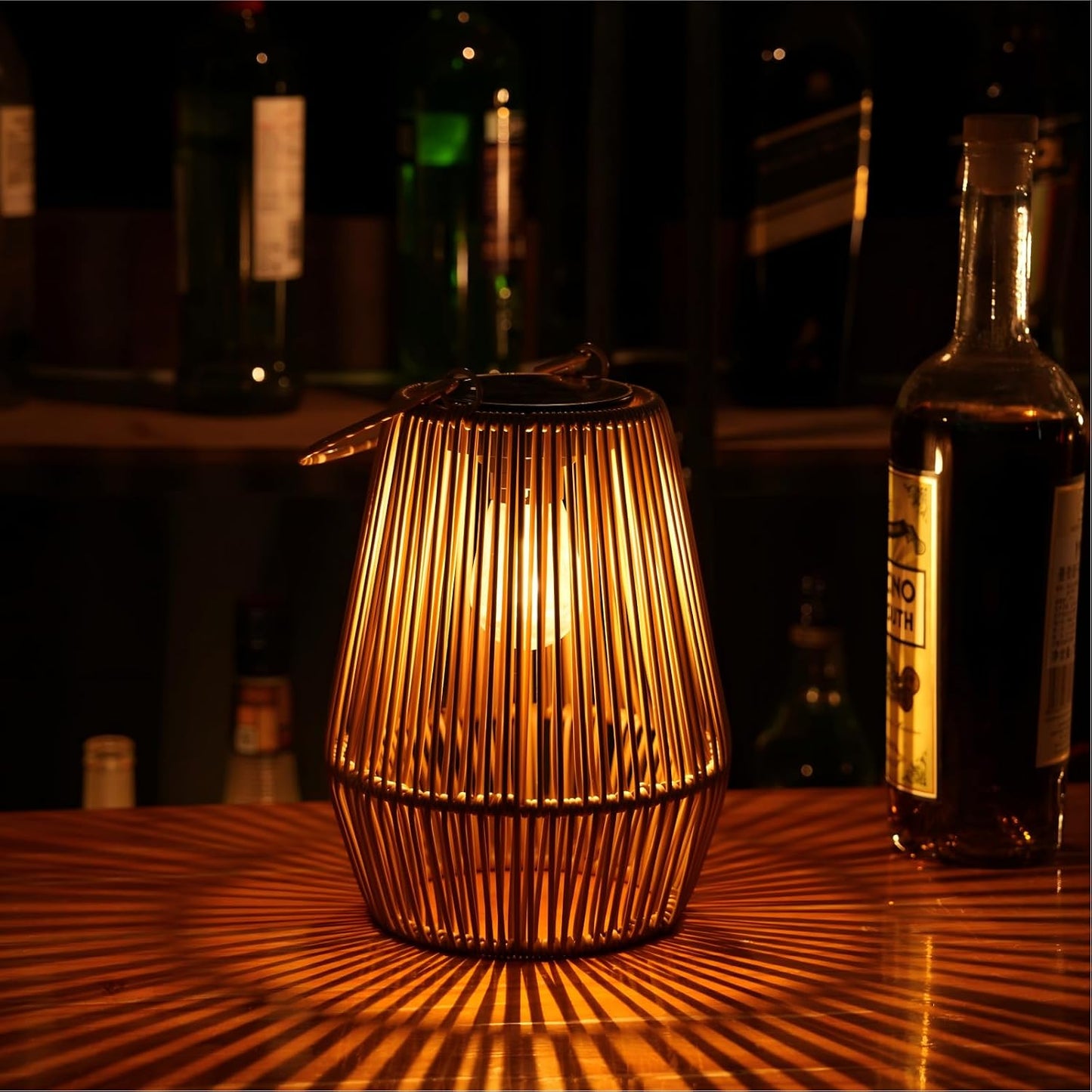 Solar Lanterns Outdoor Waterproof, Solar Rattan Lanterns 2 Pack | Gifts for Women Mom Grandma Hanging Solar Lights Outdoor Garden Decor for Outside, Patio, Yard, Porch, Lawn, 2 Pack