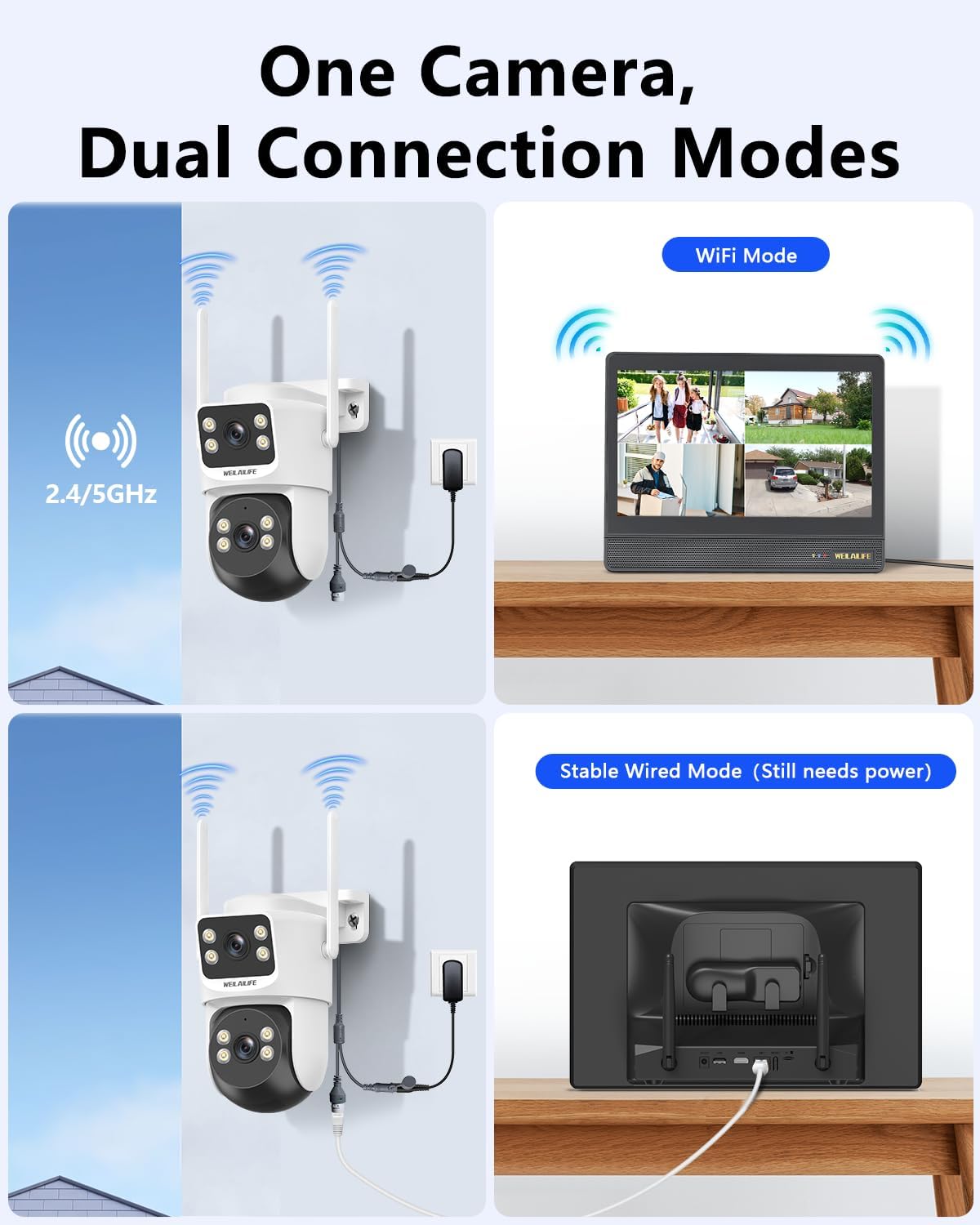 All-in-One Outdoor Wireless Security Camera System 4MP WiFi Surveillance