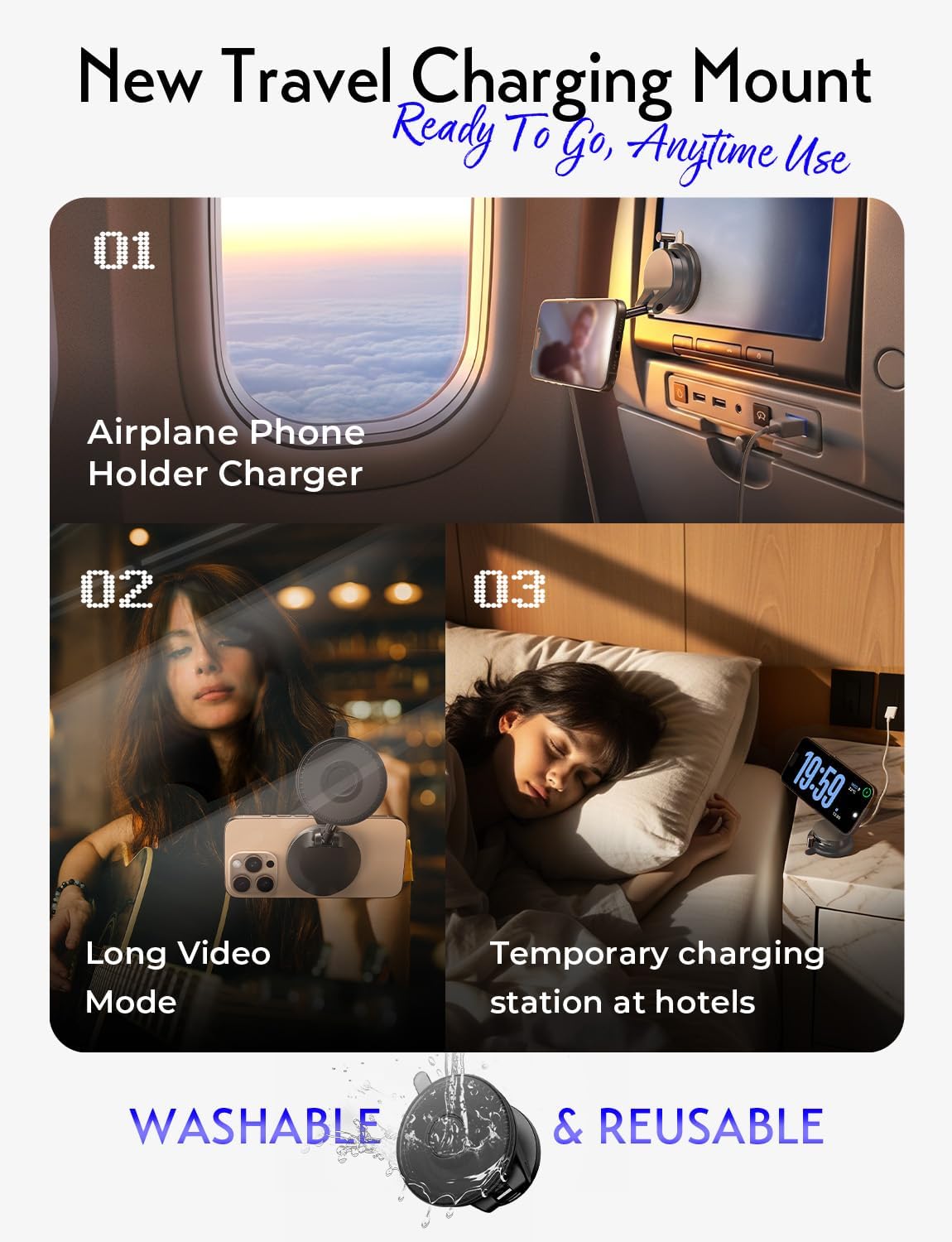 LISEN for Qi2.2 25W MagSafe Car Mount Charger,Magnetic Wireless Car Charger | [With 54W Adapter] Vacuum Suction Car Phone Mount, 360° Magnetic Wireless Phone Holders for Your Car, Only for iPhone 17-12