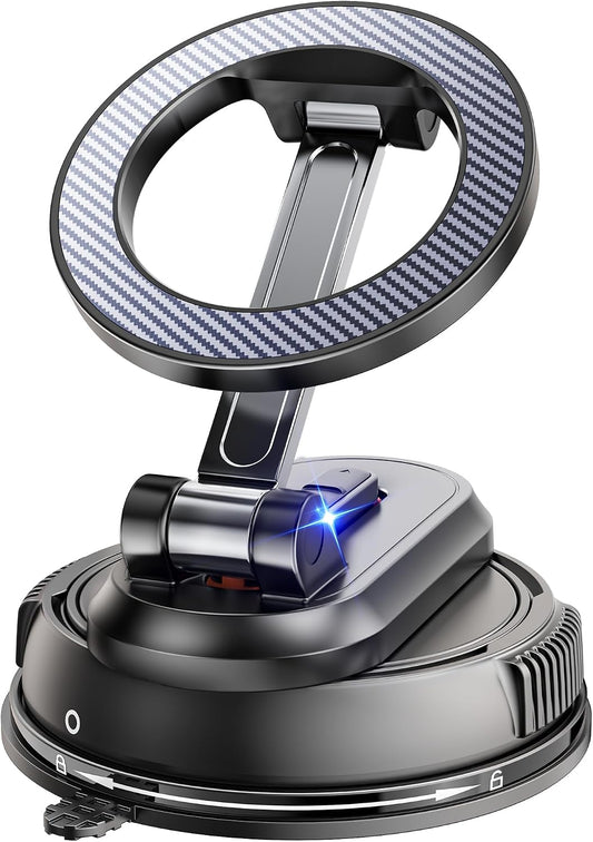 2-IN-1 Detachable MagSafe Car Mount, Vacuum Magnetic Phone Holder for Car | [2800gf Strong Magnet & 89+LBS Suction Base] Phone Holders for Your Car, 360° Adjustable Car Phone Holder for iPhone 17-12