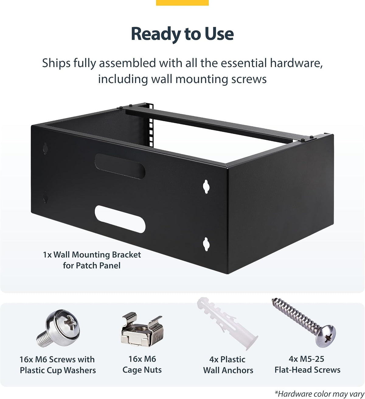 StarTech.com 4U Wall Mount Network Rack - 14 Inch Deep (Low Profile) - 19" Patch Panel Bracket for Shallow Server and IT Equipment, Network Switches - 44lbs/20kg Weight Capacity, Black (WALLMOUNT4)