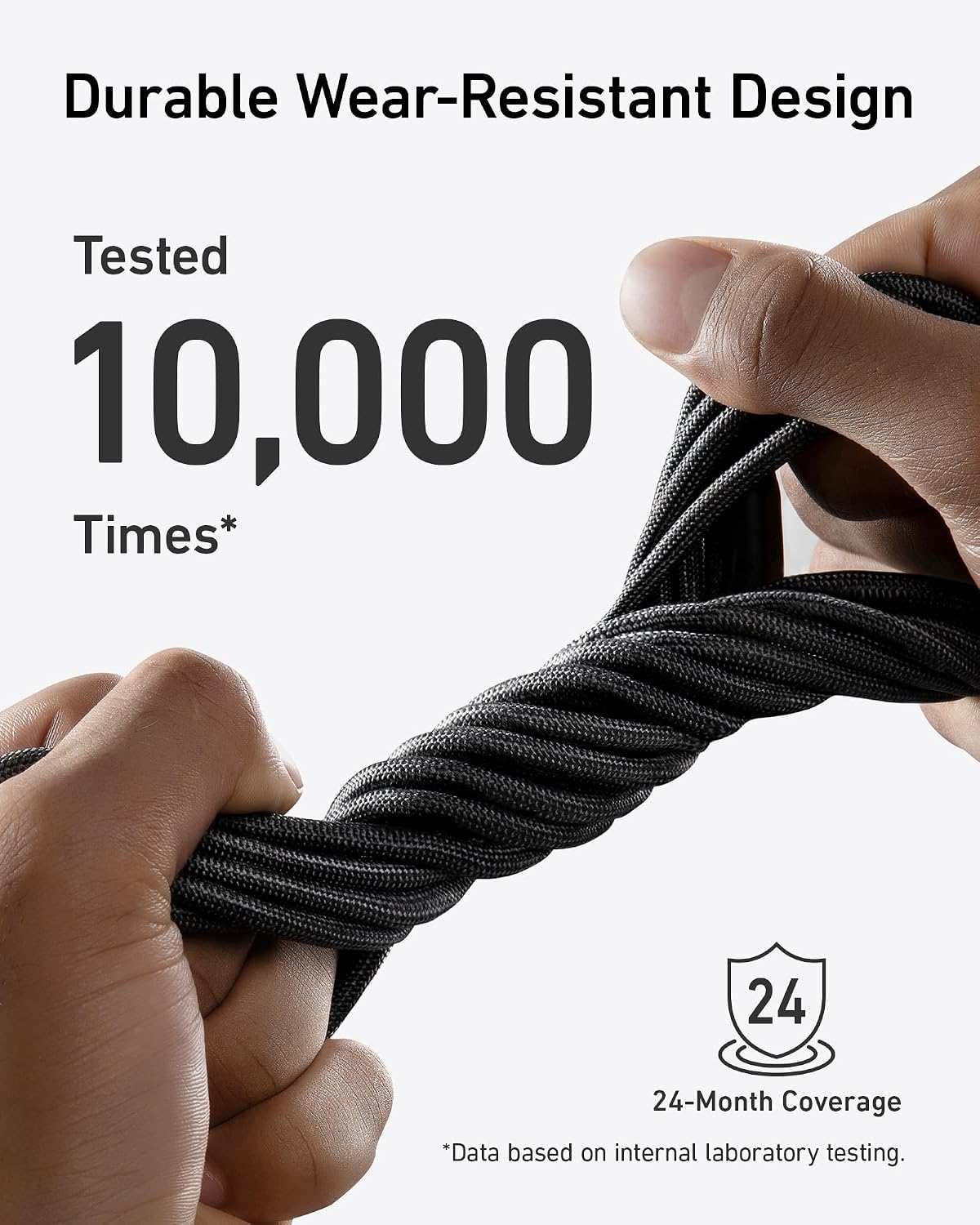 Anker USB C Cable, 240W Type C Fast Charging, USB 2.0(10 ft, Phantom Black) | Bio-Braided Cord for iPhone 17 Series, MacBook Pro 2020, iPad Pro, and More