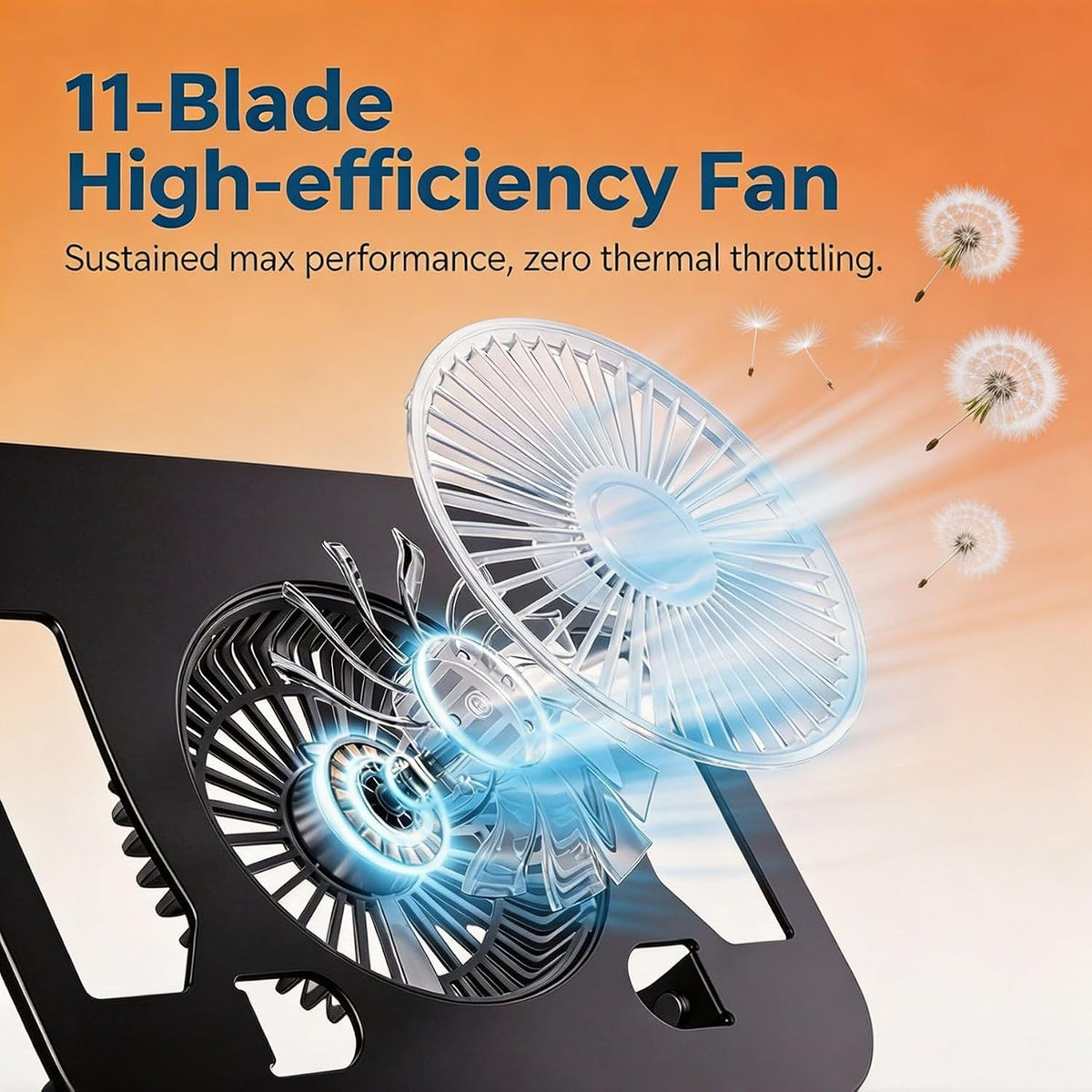Laptop Stand for Desk with Quiet Cooling Fans - 2-in-1 Rotating Base with Phone Holder, Ergonomic Computer Stand, Aluminum Laptop Riser Foldable for Office Home fits MacBook Air Pro, Dell, HP (silver)