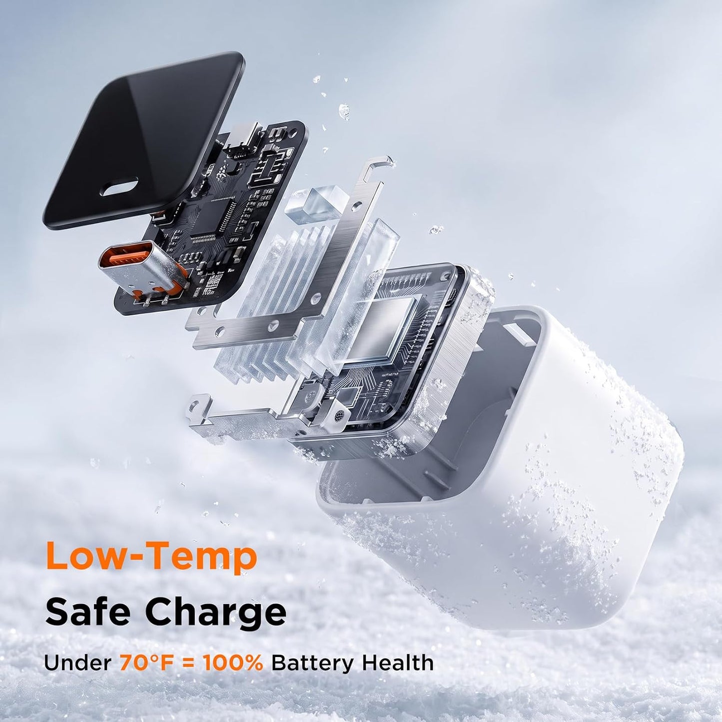 Smart Charging Butler–45W GaN Display Fast Charger with 6.6ft C-to-C Cable | Fast Charging,Active cooling,90° Foldable Plug,Real-Time Power Display,Smart Device Recognition,Care Mode,for iPhone 17/16/15