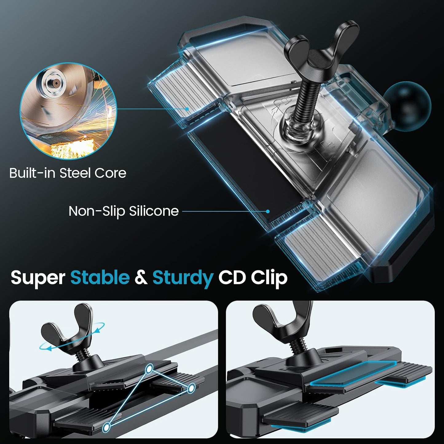 APPS2Car Wireless Car Charger Mount CD Slot Auto Clamping 15W Fast Charging | Sturdy Car Phone Holder Mount Charger for iPhone 17 16 15 14 13 12 Pro Max Plus, Samsung S25 S24 S23, Google, LG etc.